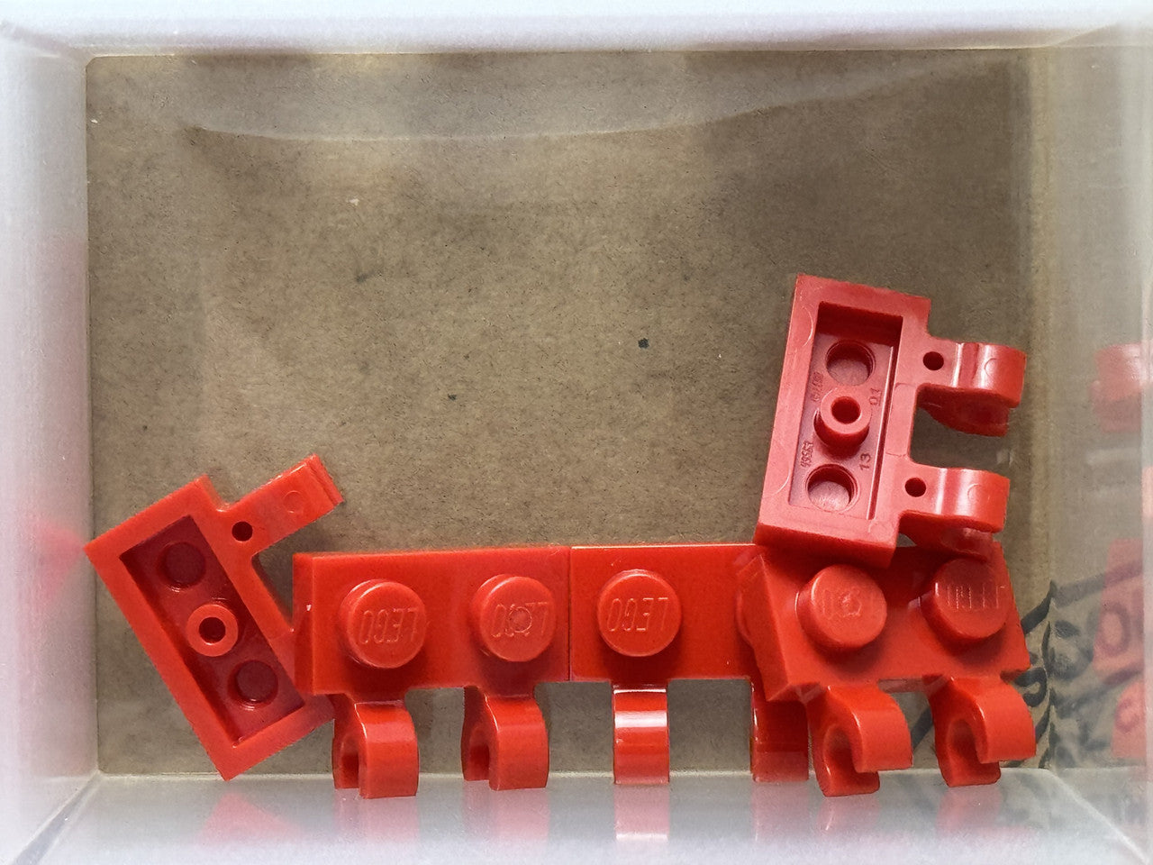 LEGO Parts - Red Plate 1 x 2 with 2 Open O Clips - No 60470b - QTY 5