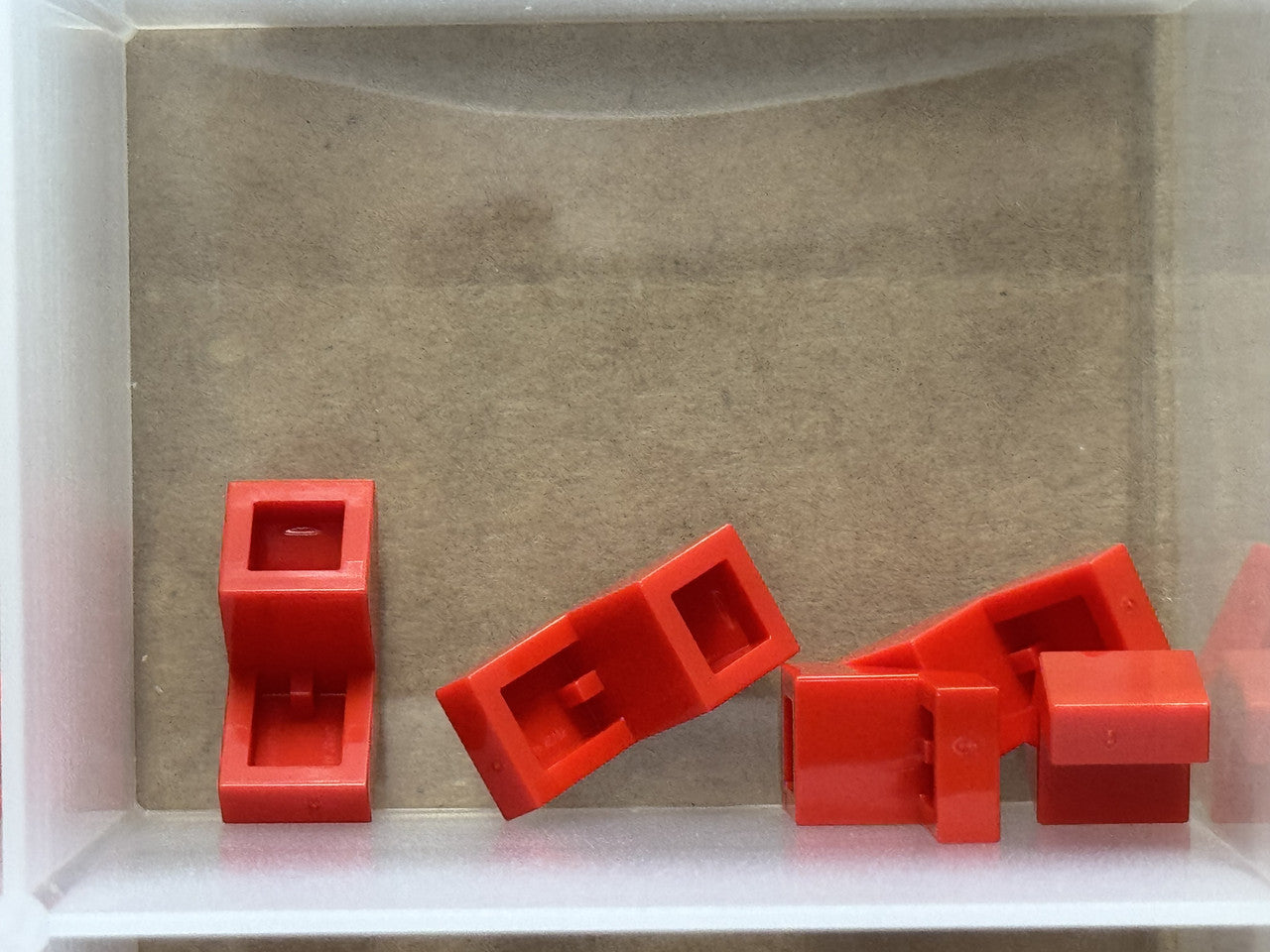 LEGO Parts - Red Slope 45 2 x 1 with Cutout without Stud - No 28192 - QTY 5
