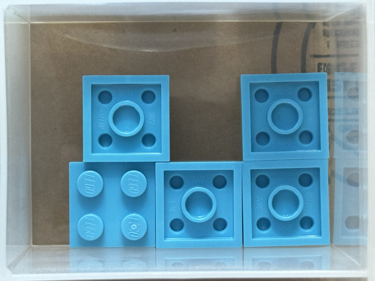 LEGO Parts - Medium Azure Plate 2 x 2 - No 3022 - QTY 5