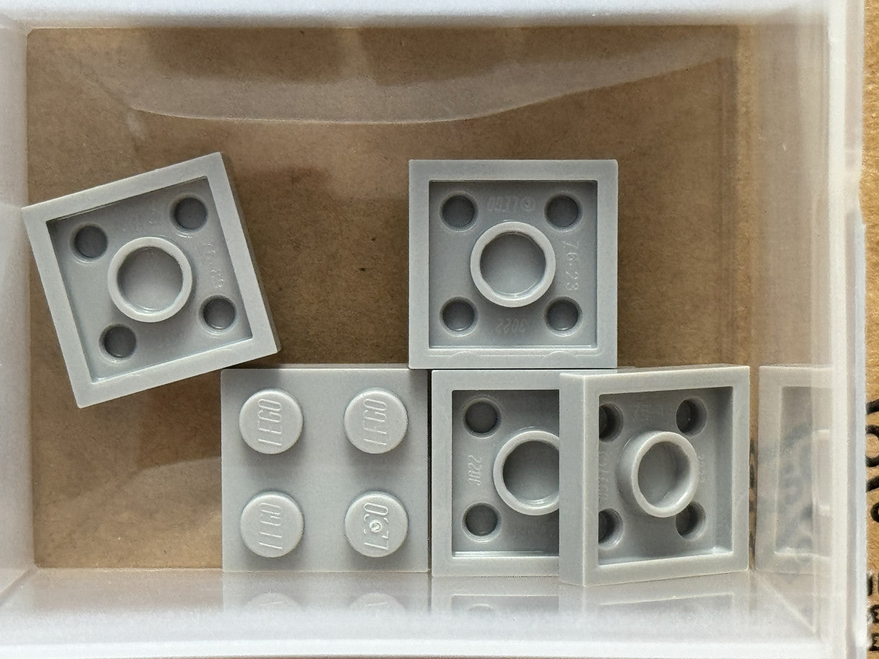 LEGO Parts - Light Bluish Gray Plate 2 x 2 - No 3022 - QTY 5