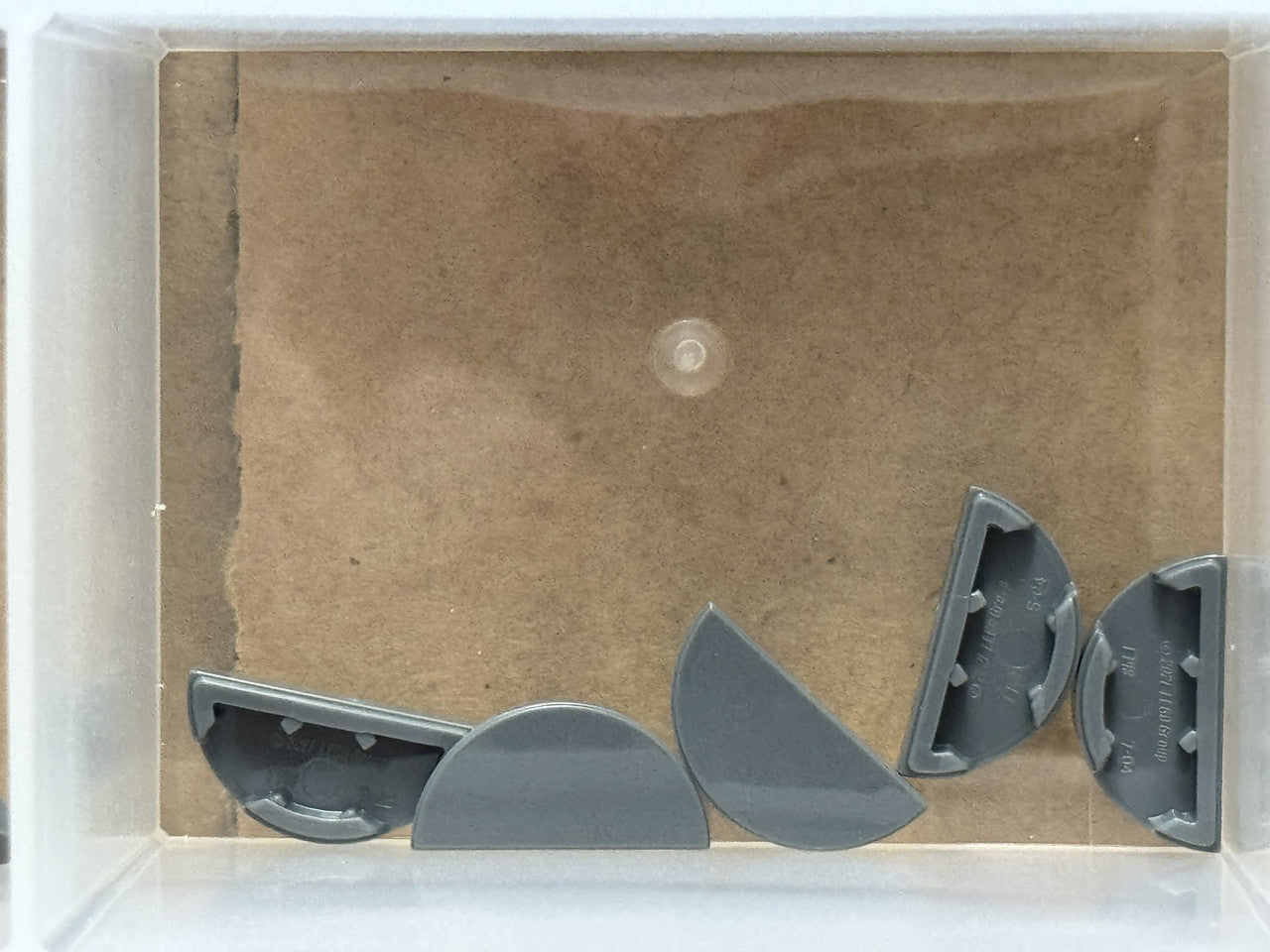 LEGO Parts - Dark Bluish Gray Tile, Round 1 x 2 Half - No 1748 - QTY 5