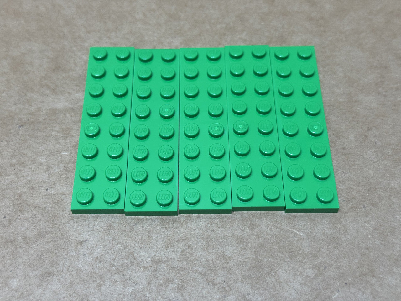 LEGO Parts - Bright Green Plate 2 x 8 - No 3034 - QTY 5