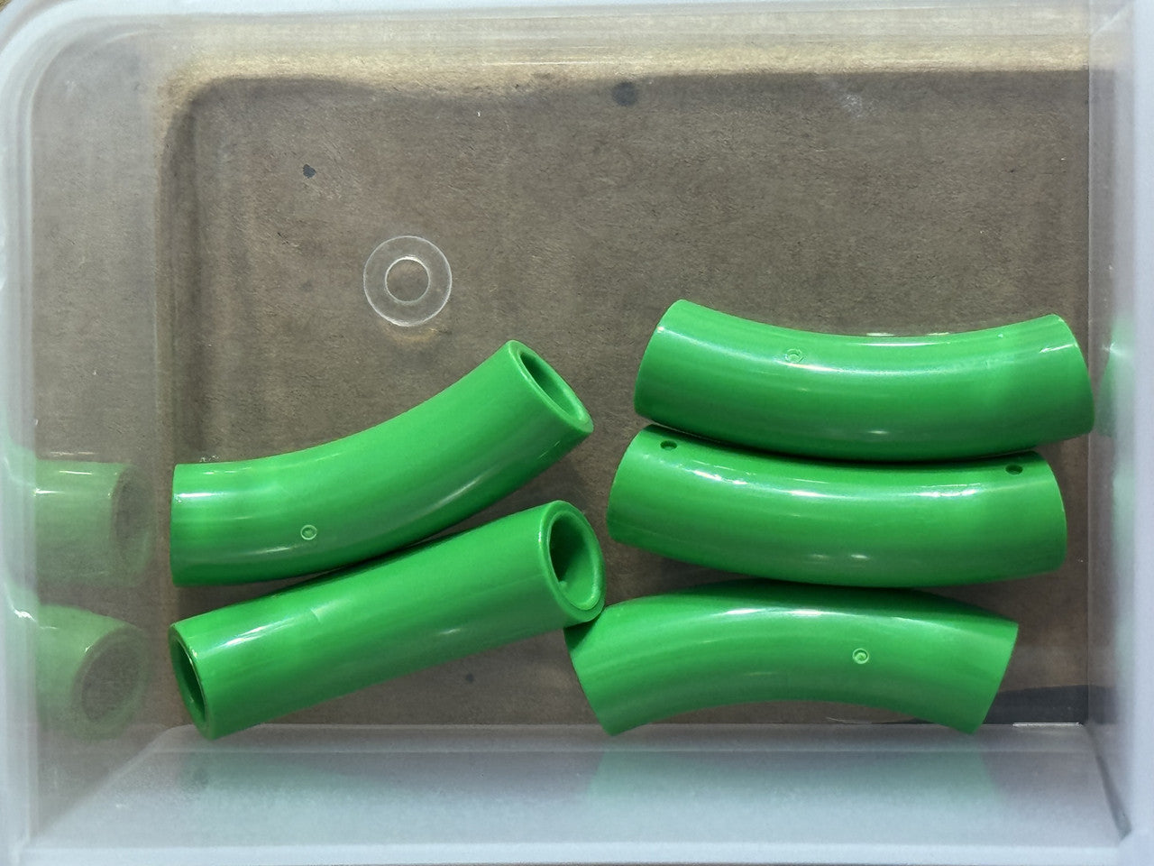 LEGO Parts - Bright Green Brick, Round Tube 1 x 1 d. 45 - No 7324 - QTY 5