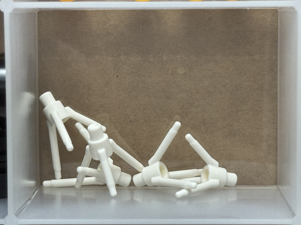 LEGO Parts - White Plant Flower Stem Bar Holder and 3 Stems - No 24855 - QTY 5