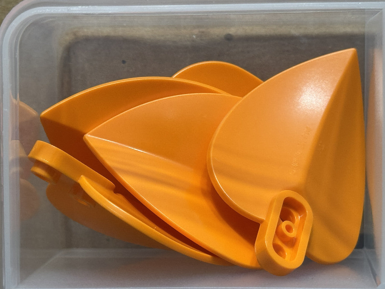 LEGO Parts - Orange Plant Plate, Round 1 x 2 with Pointed Leaf - No 7096 - QTY 5