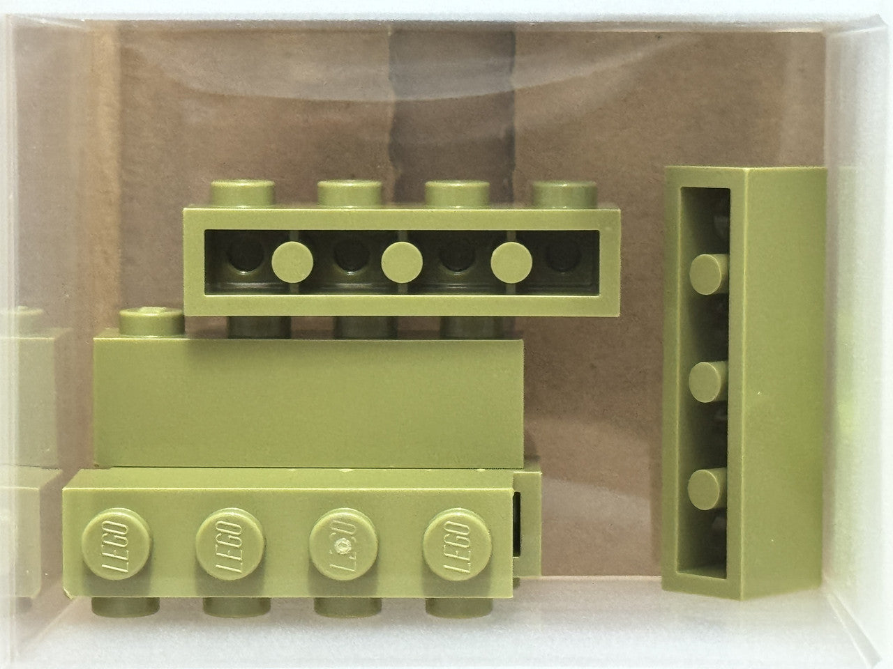 LEGO Parts - Olive Green Brick 1 x 4 with Studs on Side - No 30414 - QTY 5