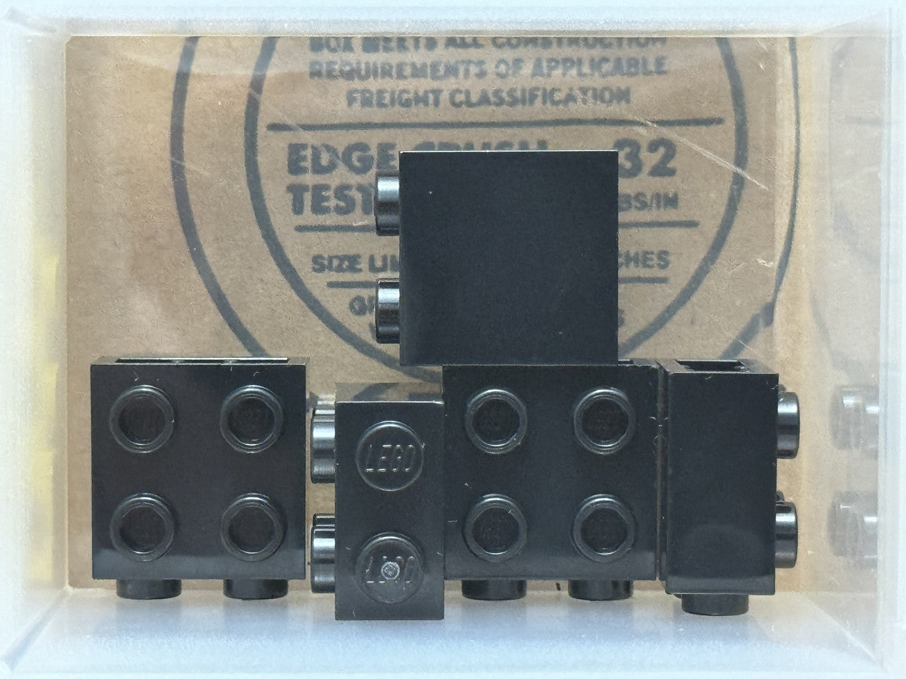 LEGO Parts - Black Brick 1 x 2 x 1 2/3 with Studs on Side - No 22885 - QTY 5