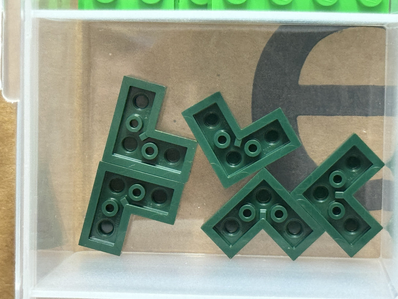 LEGO Parts - Dark Green Plate 2 x 2 Corner - No 2420 - QTY 5