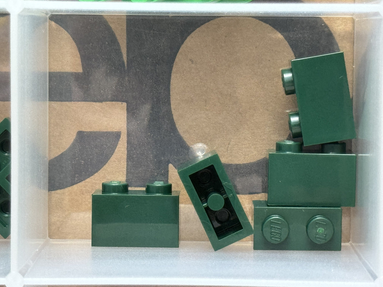 LEGO Parts - Dark Green Brick 1 x 2 - No 3004 - QTY 5