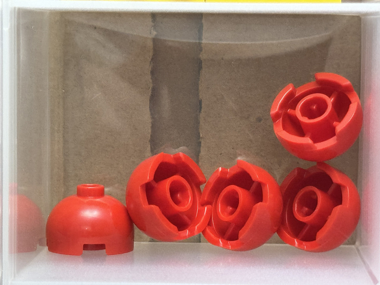LEGO Parts - Red Brick, Round 2 x 2 Dome Top - No 553 - QTY 5