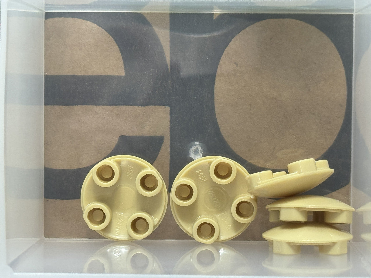 LEGO Parts - Tan Plate, Round 2 x 2 (Boat Stud) - No 2654 - QTY 5
