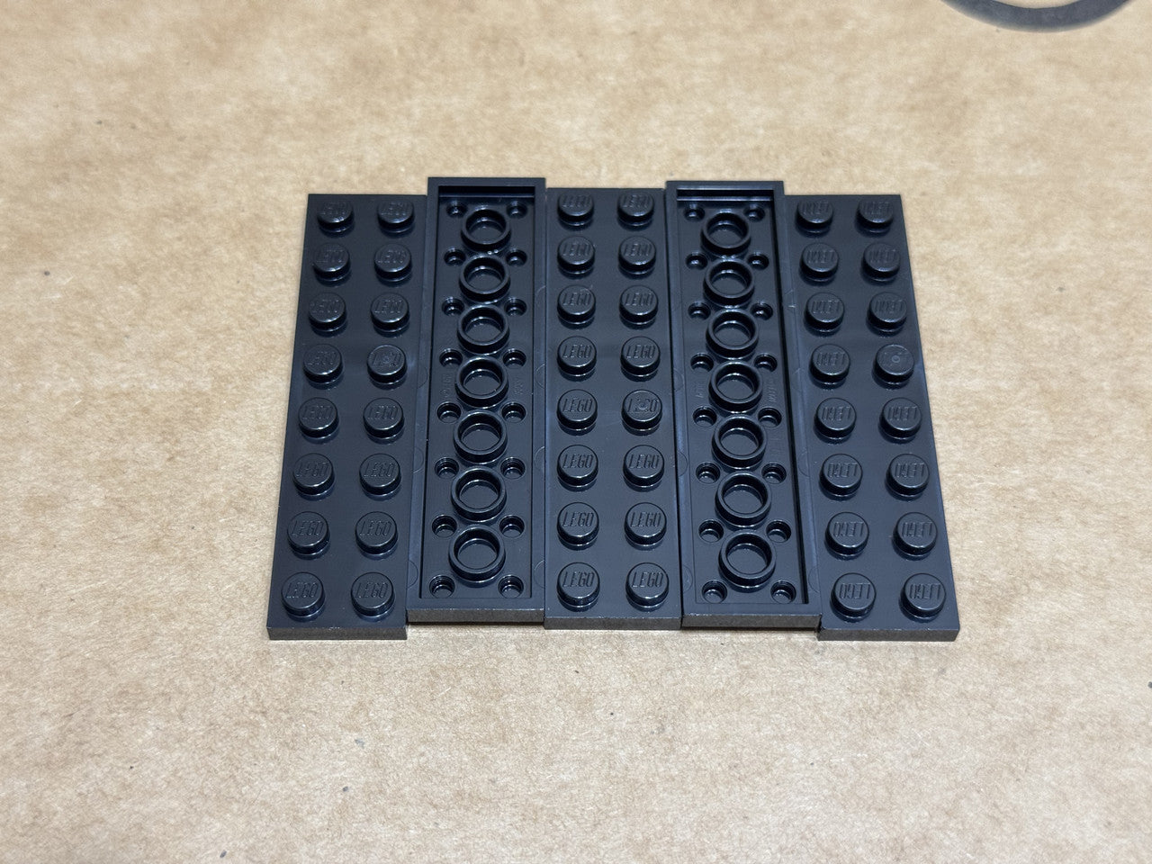 LEGO Parts - Black Plate 2 x 8 - No 3034 - QTY 5