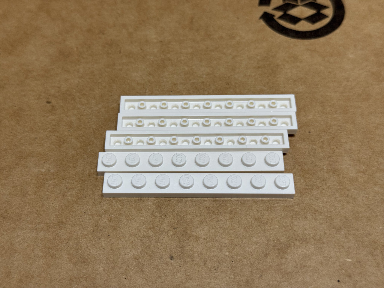LEGO Parts - White Plate 1 x 8 - No 3460 - QTY 5
