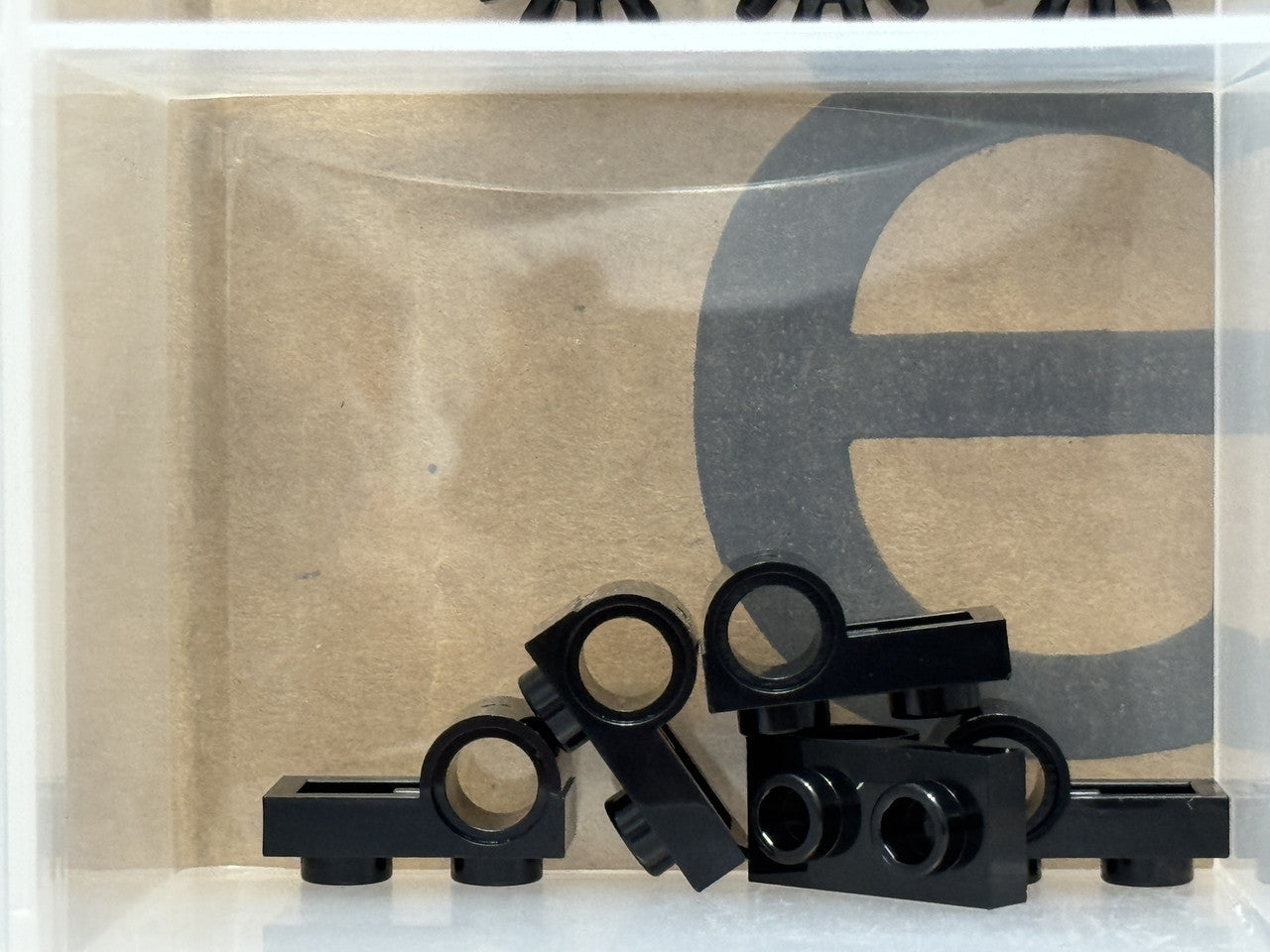 LEGO Parts - Black Plate 1 x 2 with Pin Hole on Bottom - No 18677 - QTY 5