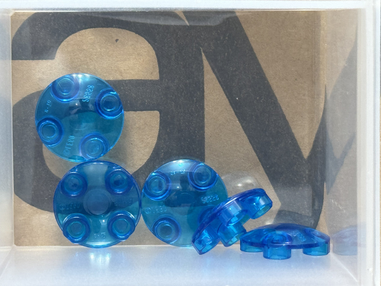 LEGO Parts - Trans-Dark Blue Plate, Round 2 x 2 (Boat Stud) - No 2654 - QTY 5