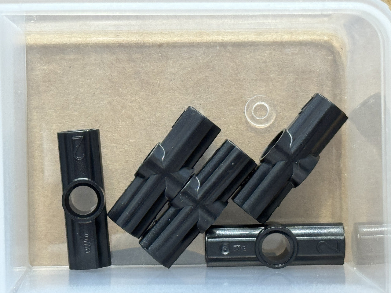 LEGO Parts - Black Technic, Axle and Pin Connector Angled #2 - No 32034 - QTY 5