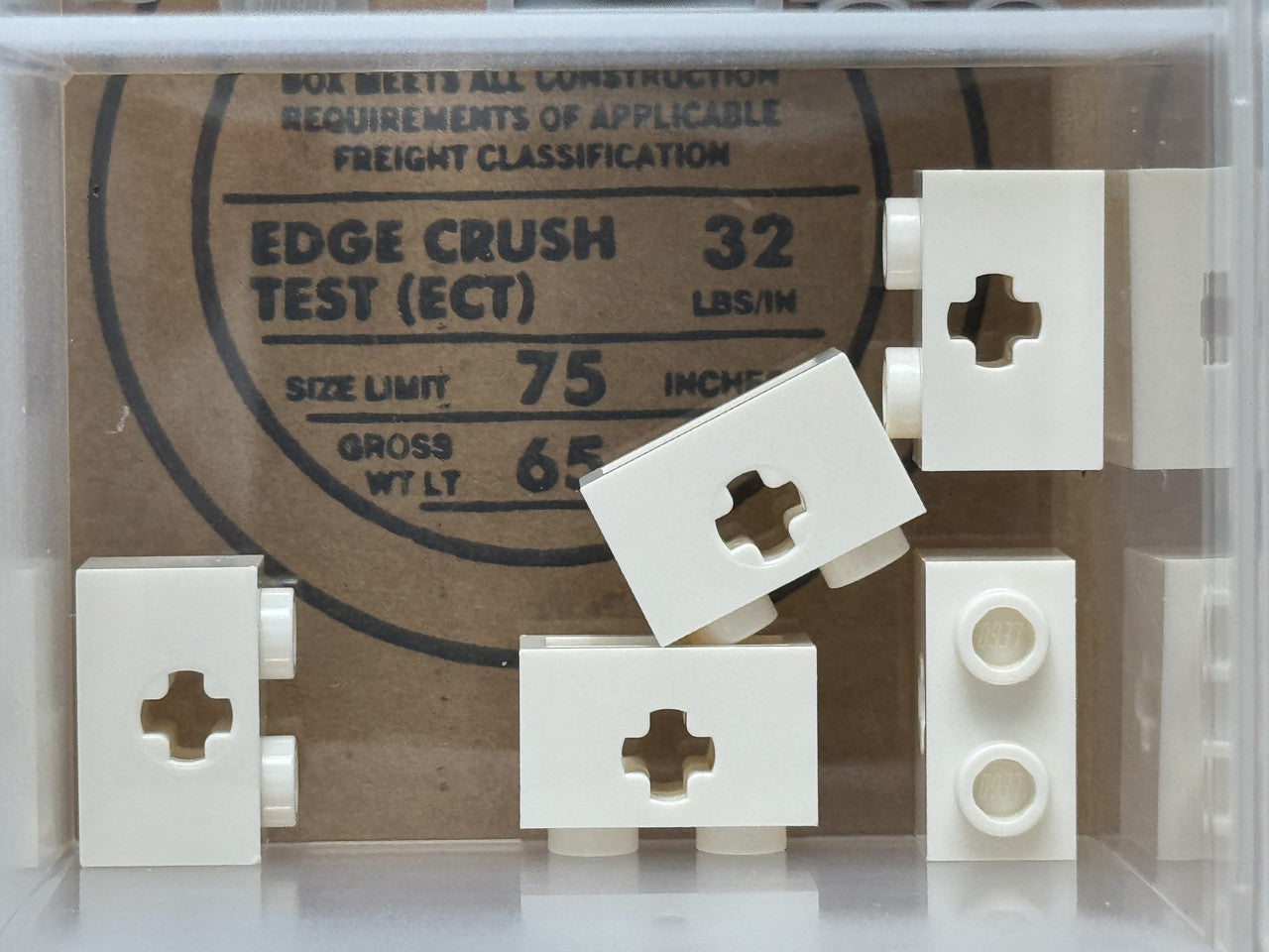 LEGO Parts - White Technic, Brick 1 x 2 with Axle Hole - No 32064 - QTY 5
