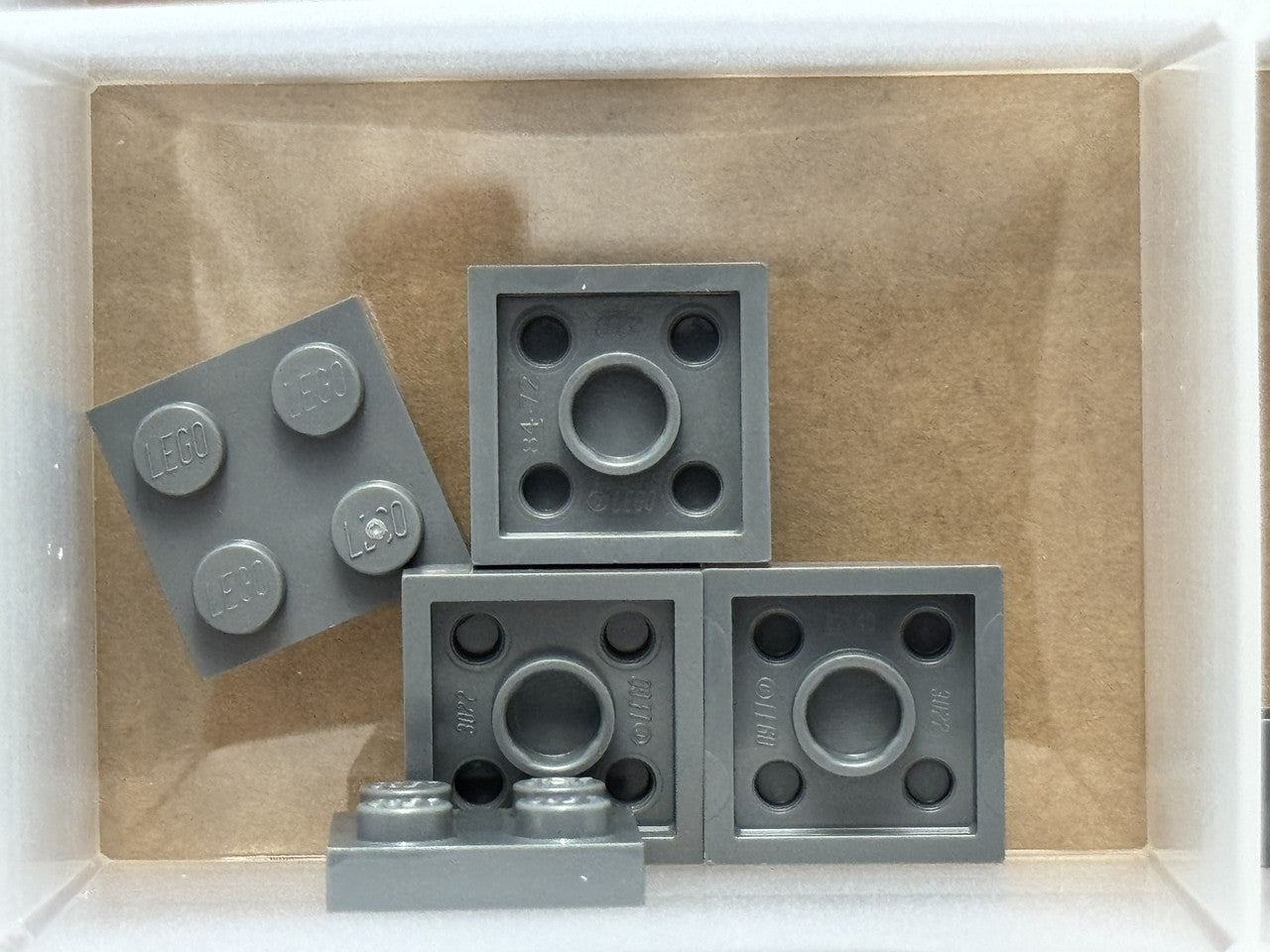 LEGO Parts - Dark Bluish Gray Plate 2 x 2 - No 3022 - QTY 5