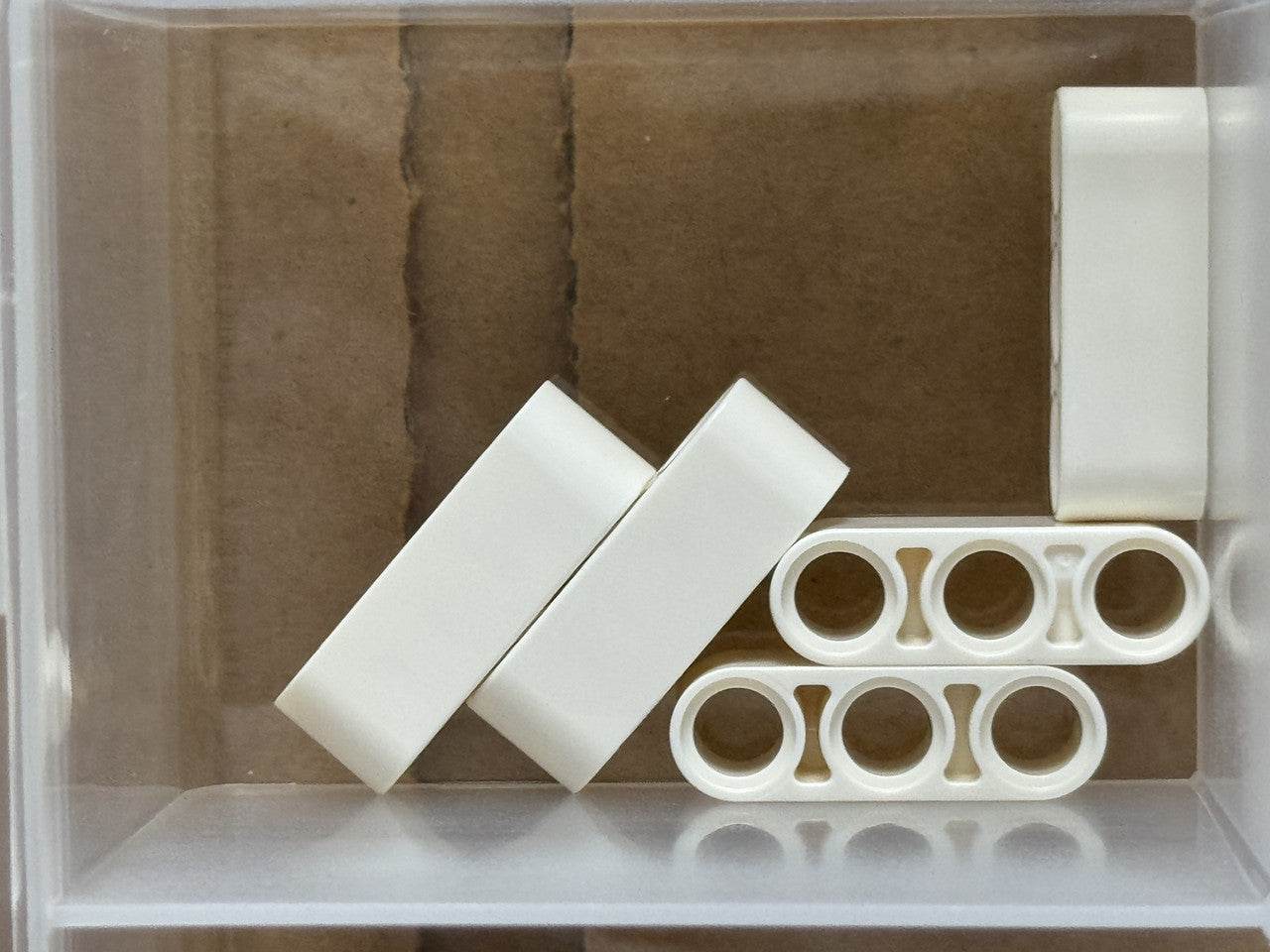 LEGO Parts - White Technic, Liftarm Thick 1 x 3 - No 32523 - QTY 5