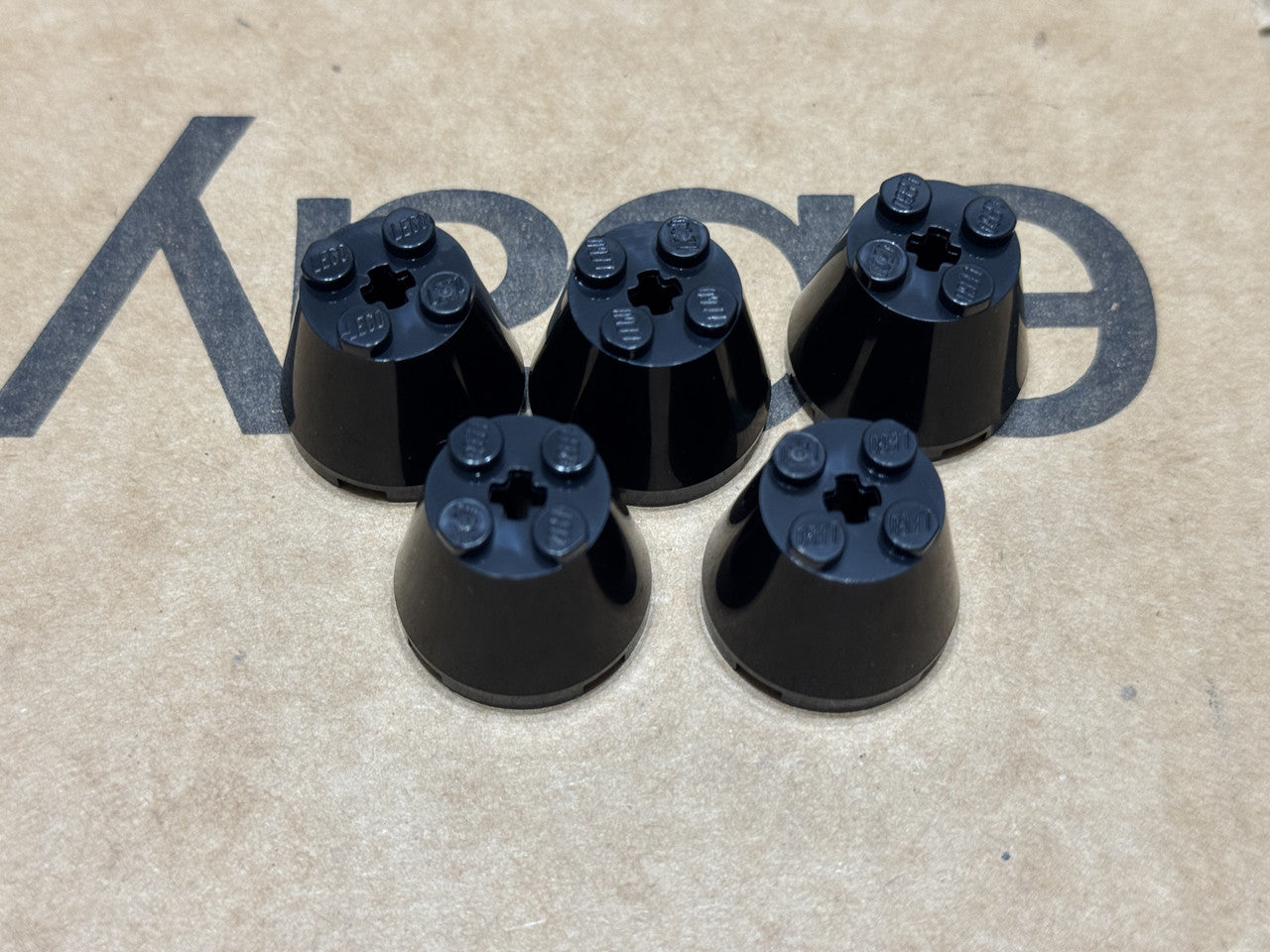 LEGO Parts - Black Cone 3 x 3 x 2 - No 6233 - QTY 5