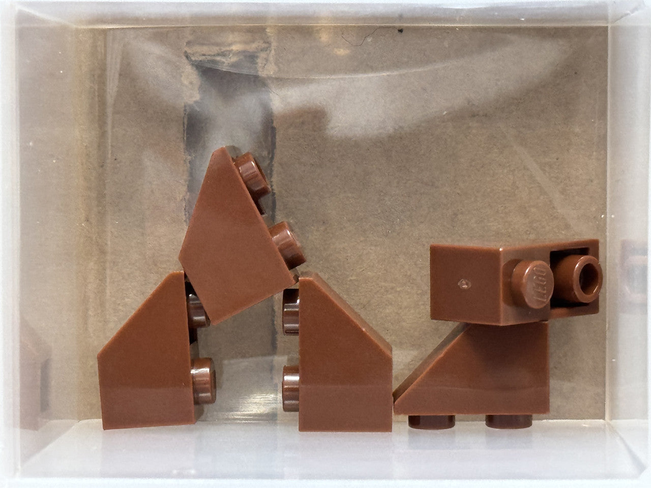 LEGO Parts - Reddish Brown Slope, Inverted 45 2 x 1 - No 3665 - QTY 5