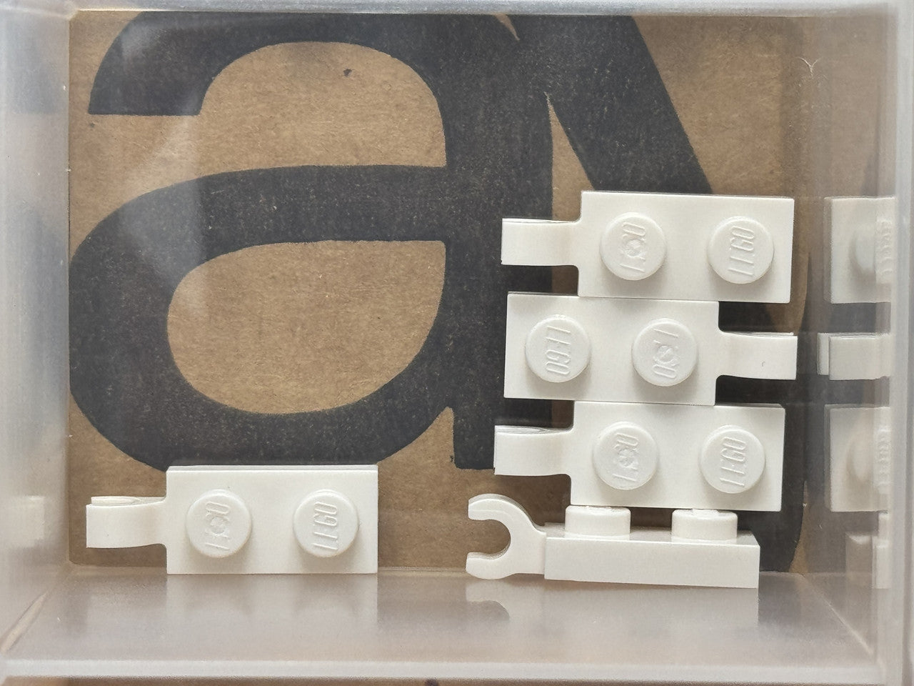 LEGO Parts - White Plate 1 x 2 with Clip on End - No 63868 - QTY 5