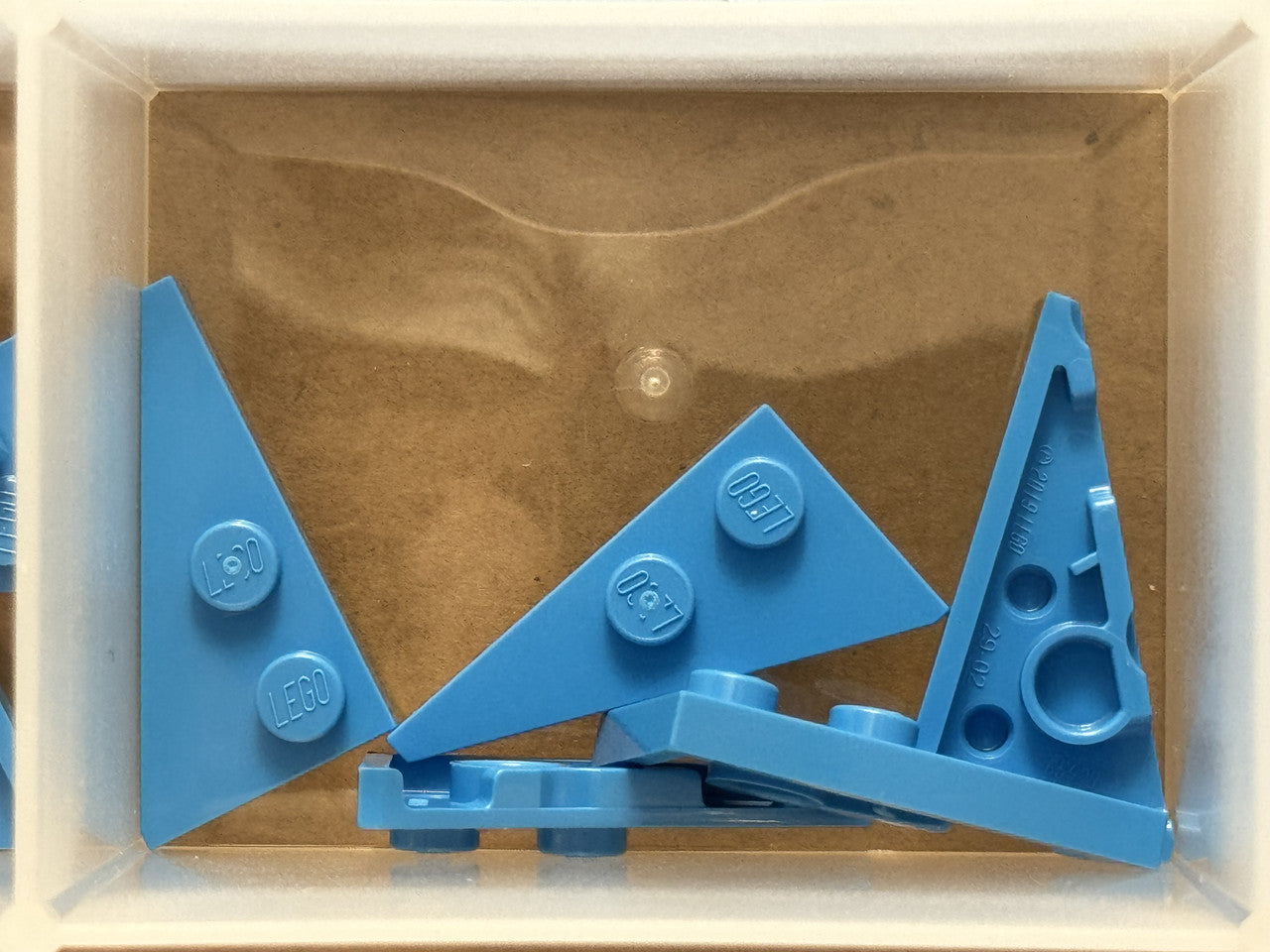 LEGO Parts - Dark Azure Wedge, Plate 4 x 2 Left, Pointed - No 65429 - QTY 5