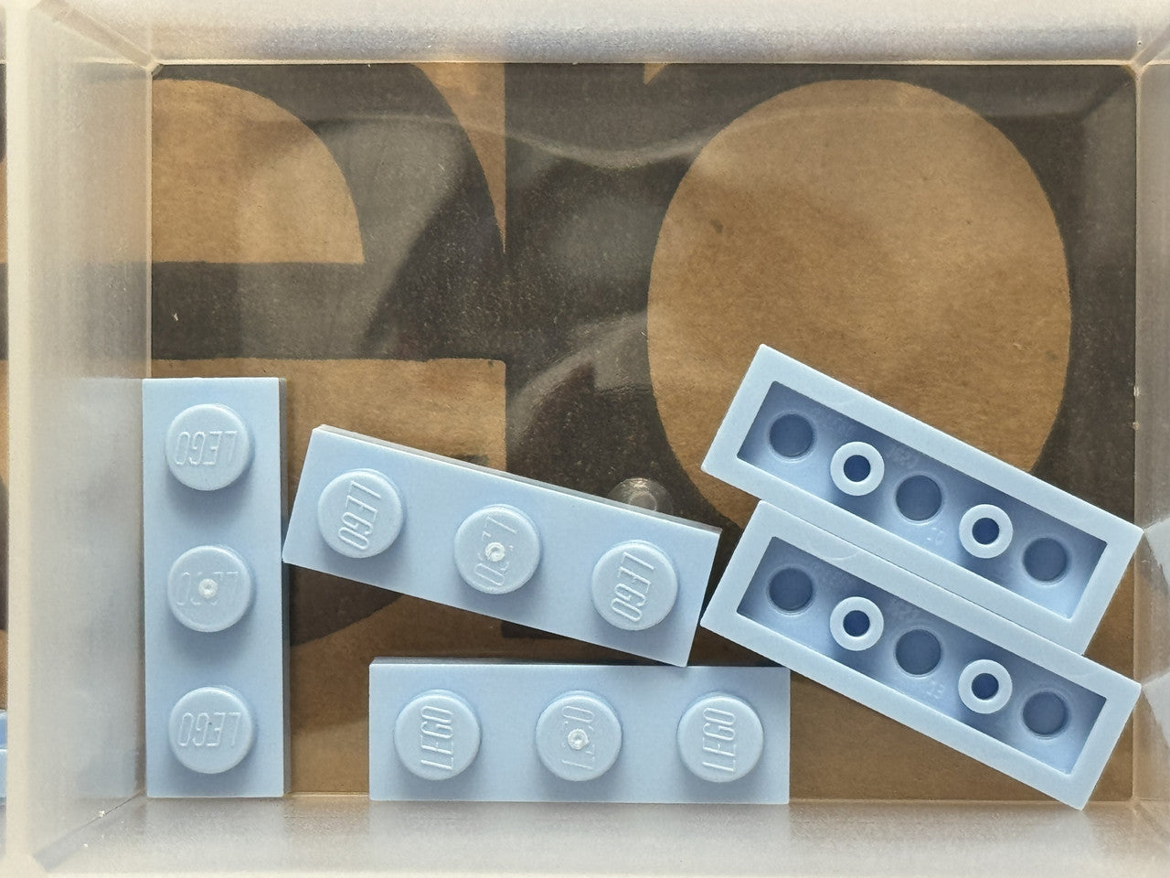 LEGO Parts - Bright Light Blue Plate 1 x 3 - No 3623 - QTY 5