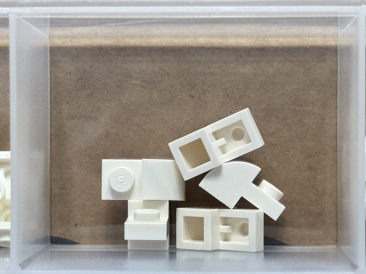 LEGO Parts - White Slope, Curved 2 x 1 with Recessed Stud - No 5841 - QTY 5