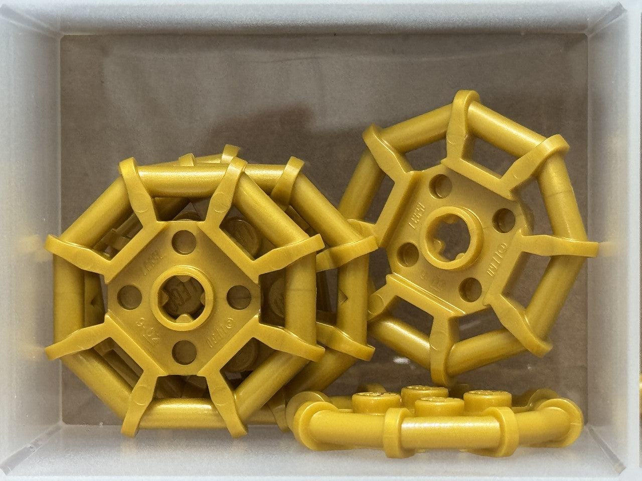 LEGO Parts - Pearl Gold Plate 2 x 2 with Bar Frame Octagonal - No 75937 - QTY 5