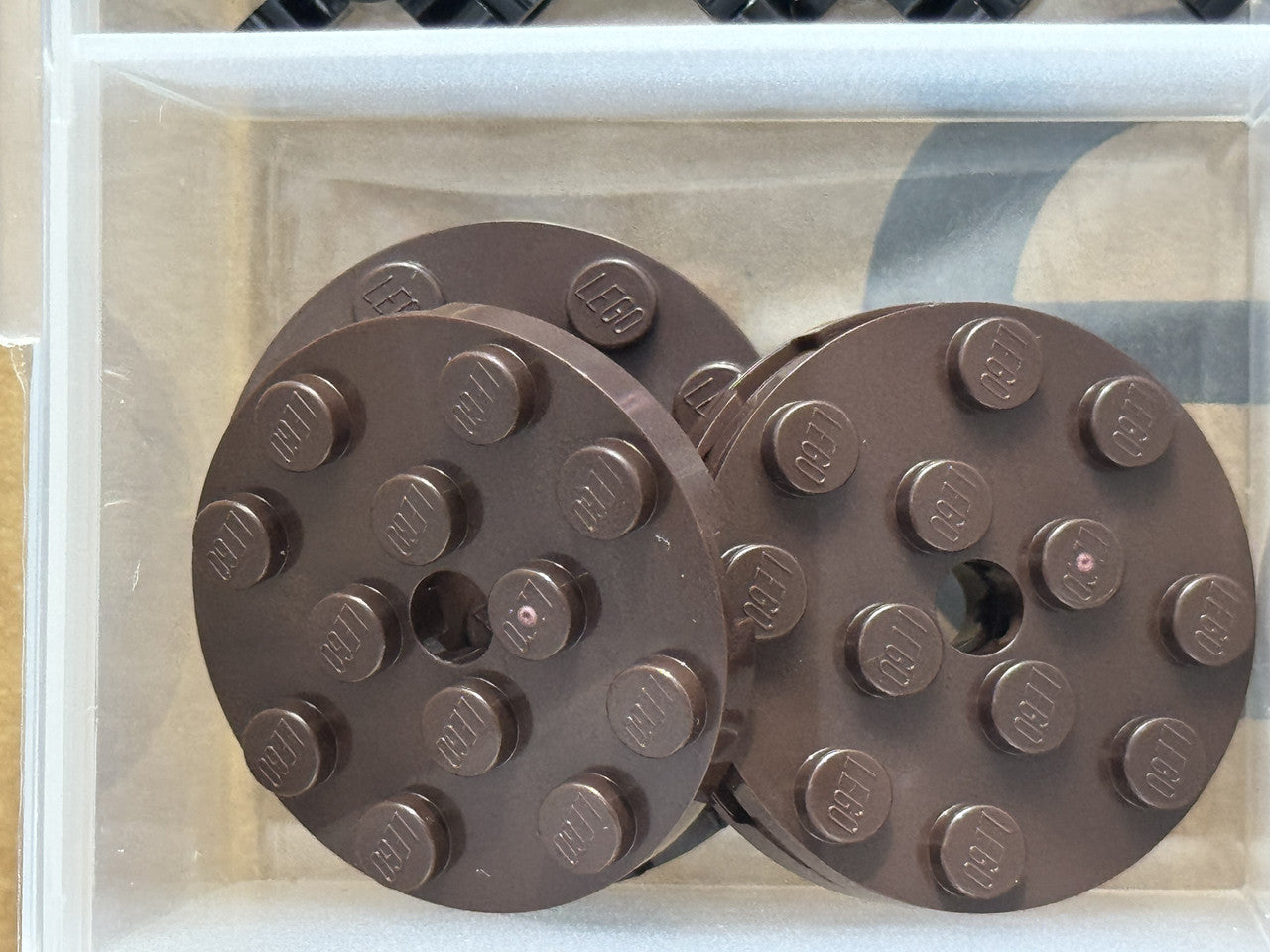 LEGO Parts - Dark Brown Plate, Round 4 x 4 with Hole - No 60474 - QTY 5