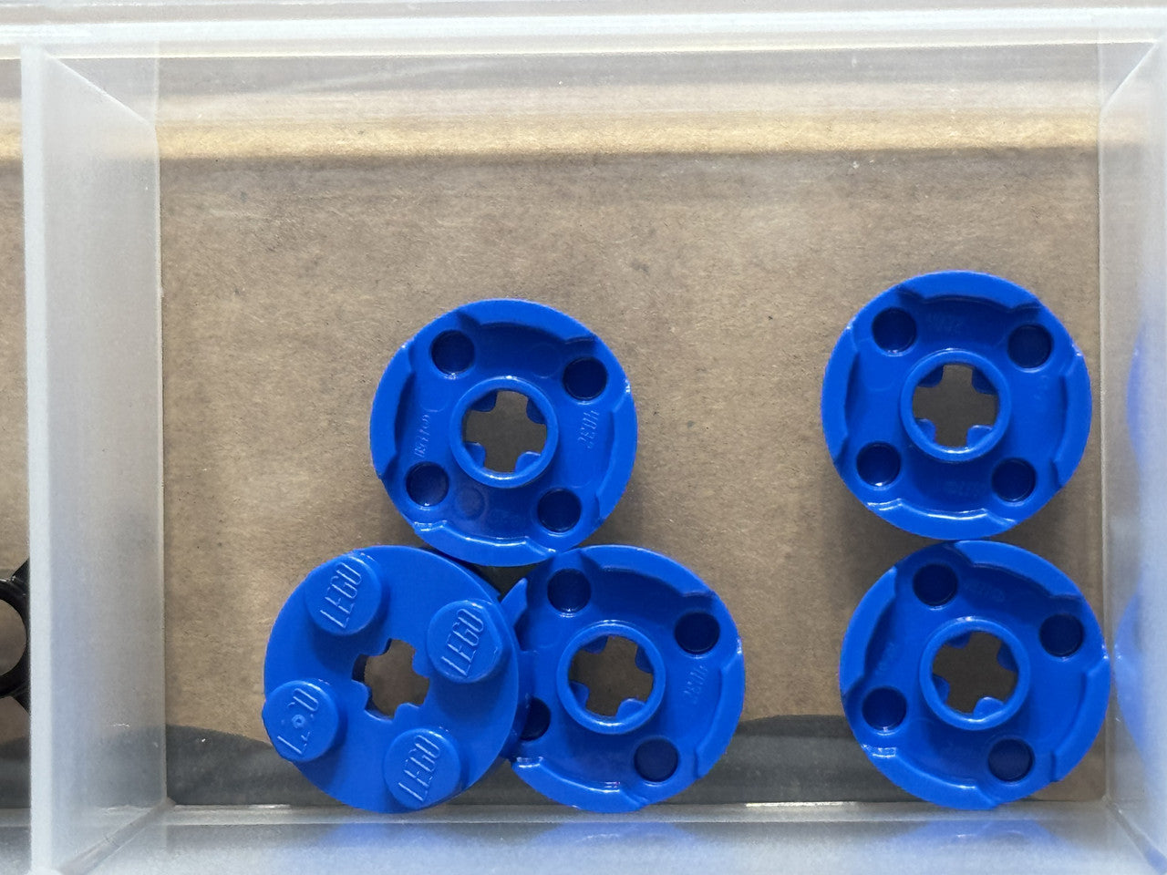 LEGO Parts - Blue Plate, Round 2 x 2 with Axle Hole - No 4032 - QTY 5