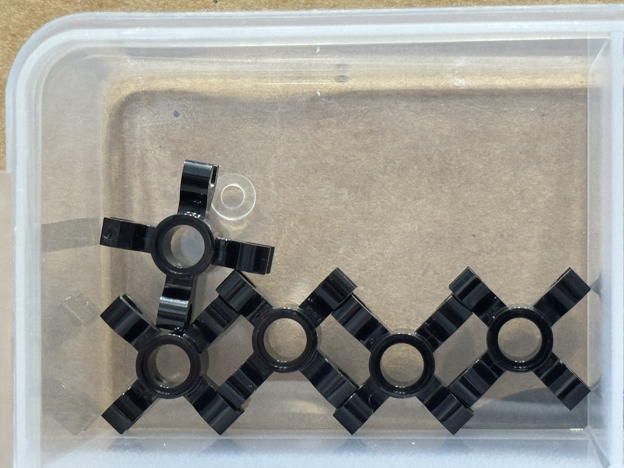 LEGO Parts - Black Technic, Pin Connector Round with 4 Clips - No 90202 - QTY 5