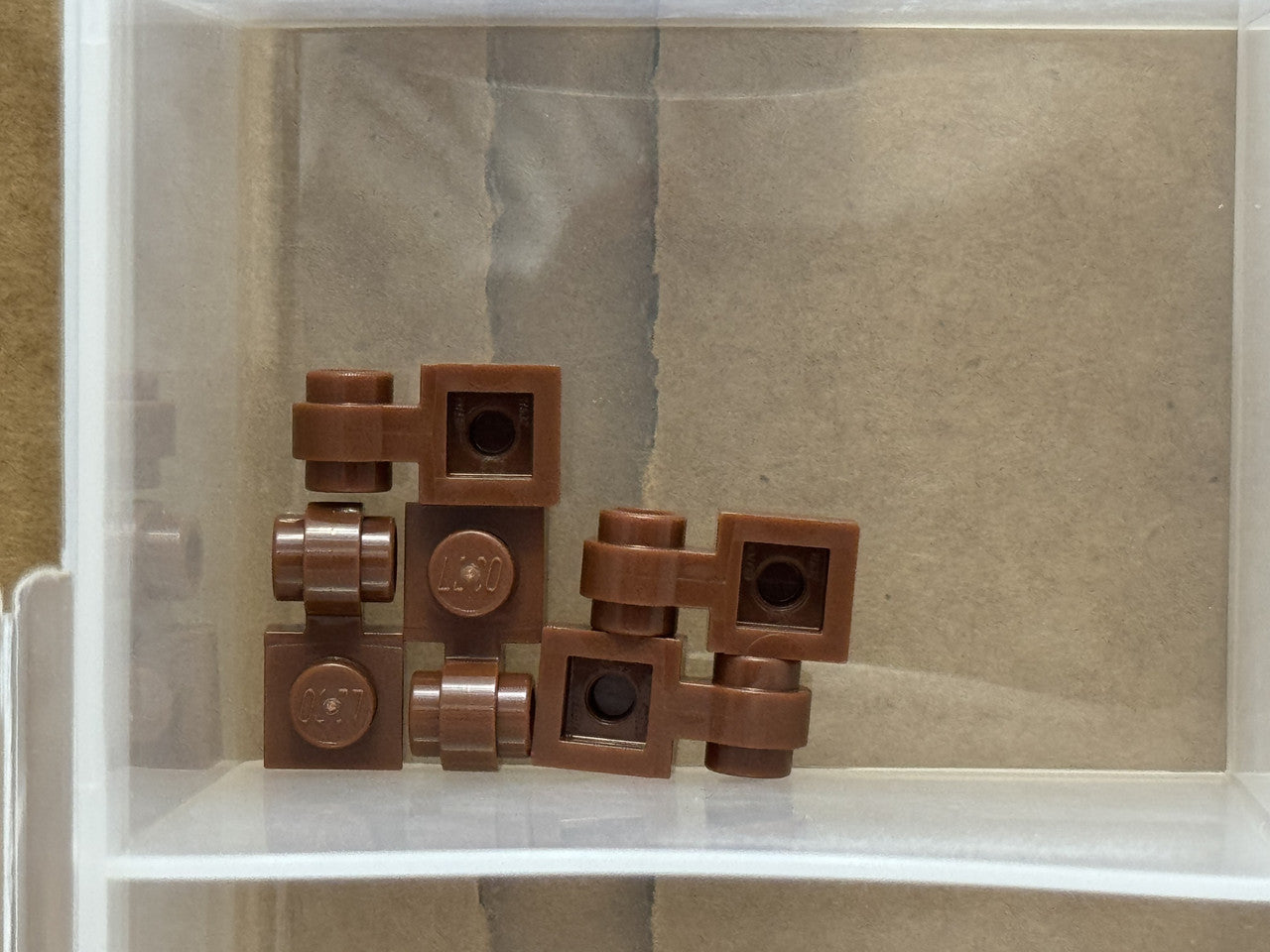 LEGO Parts - Reddish Brown Plate 1 x 1 with Light Attachment - No 4081b - QTY 5