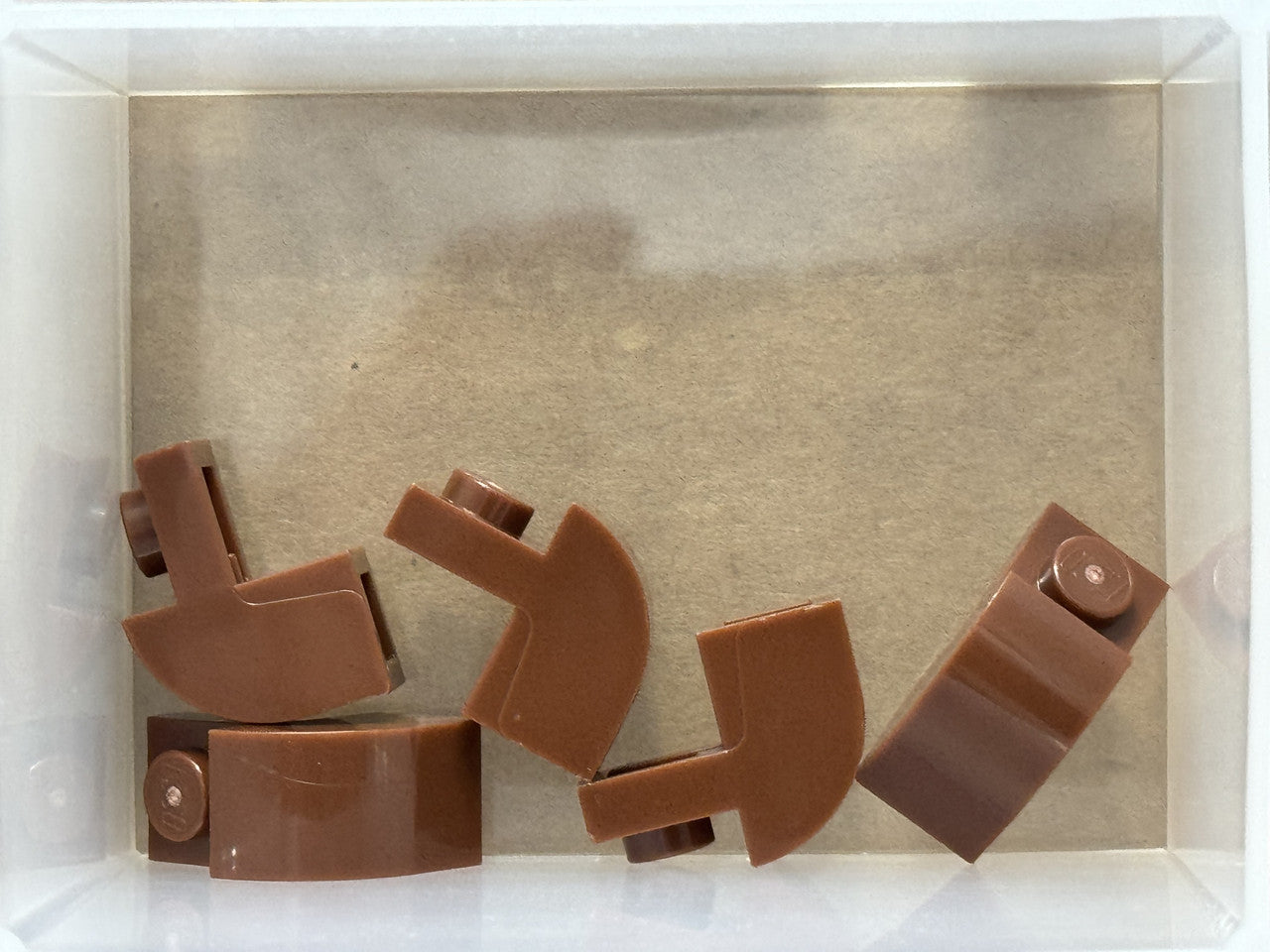 LEGO Parts - Reddish Brown Slope, Curved 2 x 1 x 1 Recessed - No 6091 - QTY 5
