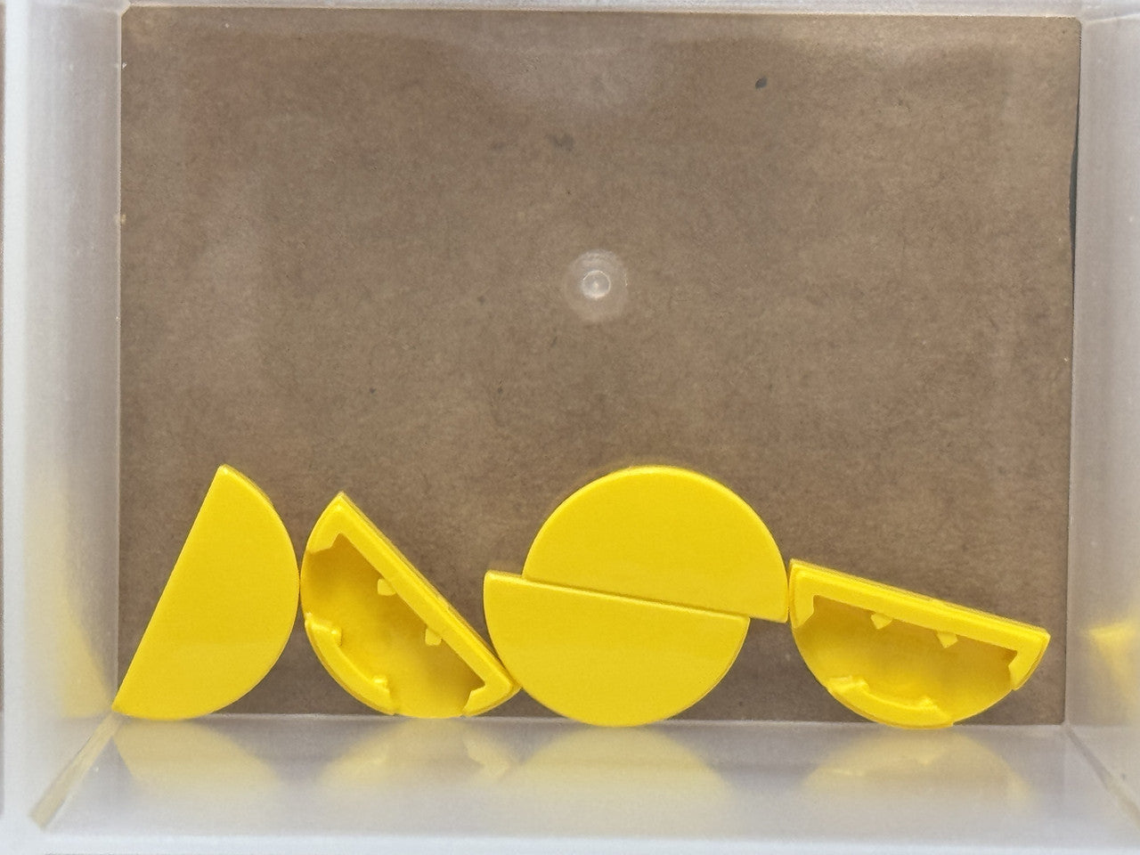 LEGO Parts - Yellow Tile, Round 1 x 2 Half - No 1748 - QTY 5