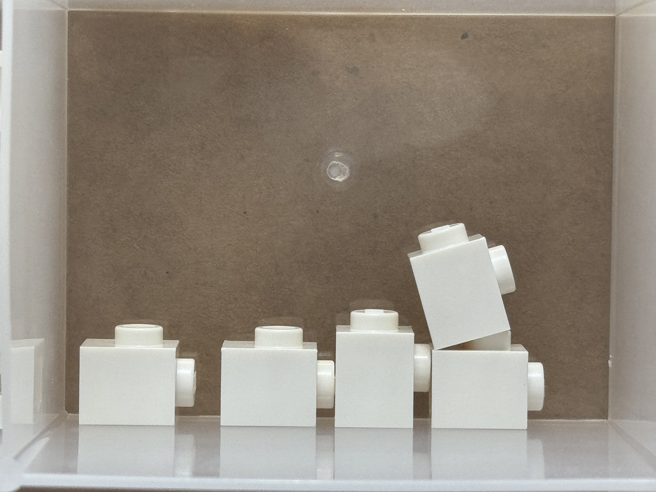 LEGO Parts - White Brick, Modified 1 x 1 with Stud on Side - No 87087 - QTY 5