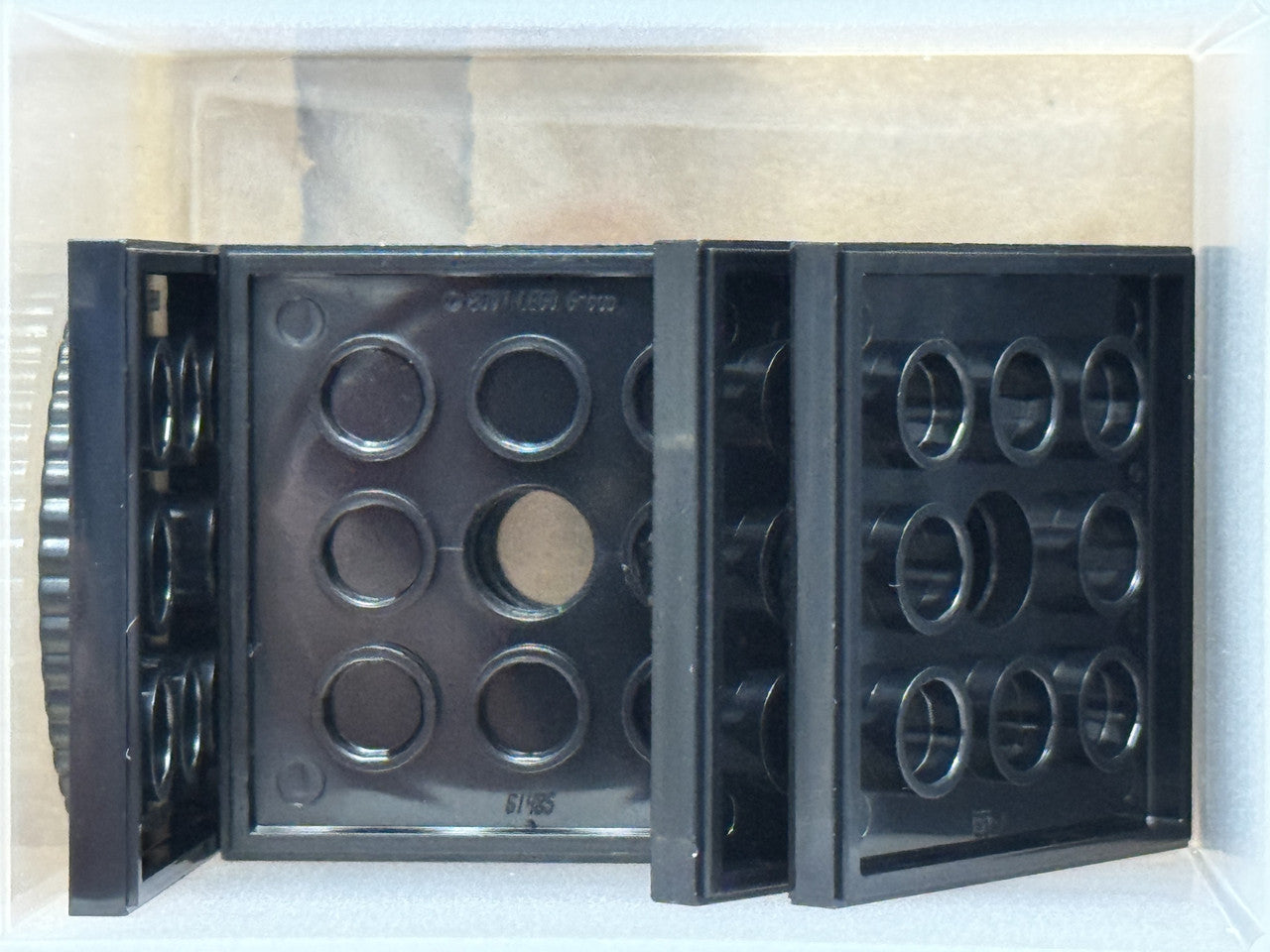 LEGO Parts - Black Turntable 4 x 4 Square Base, Locking - No 61485 - QTY 5
