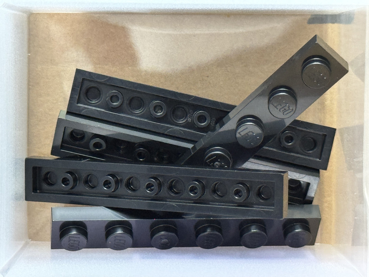 LEGO Parts - Black Plate 1 x 6 - No 3666 - QTY 5