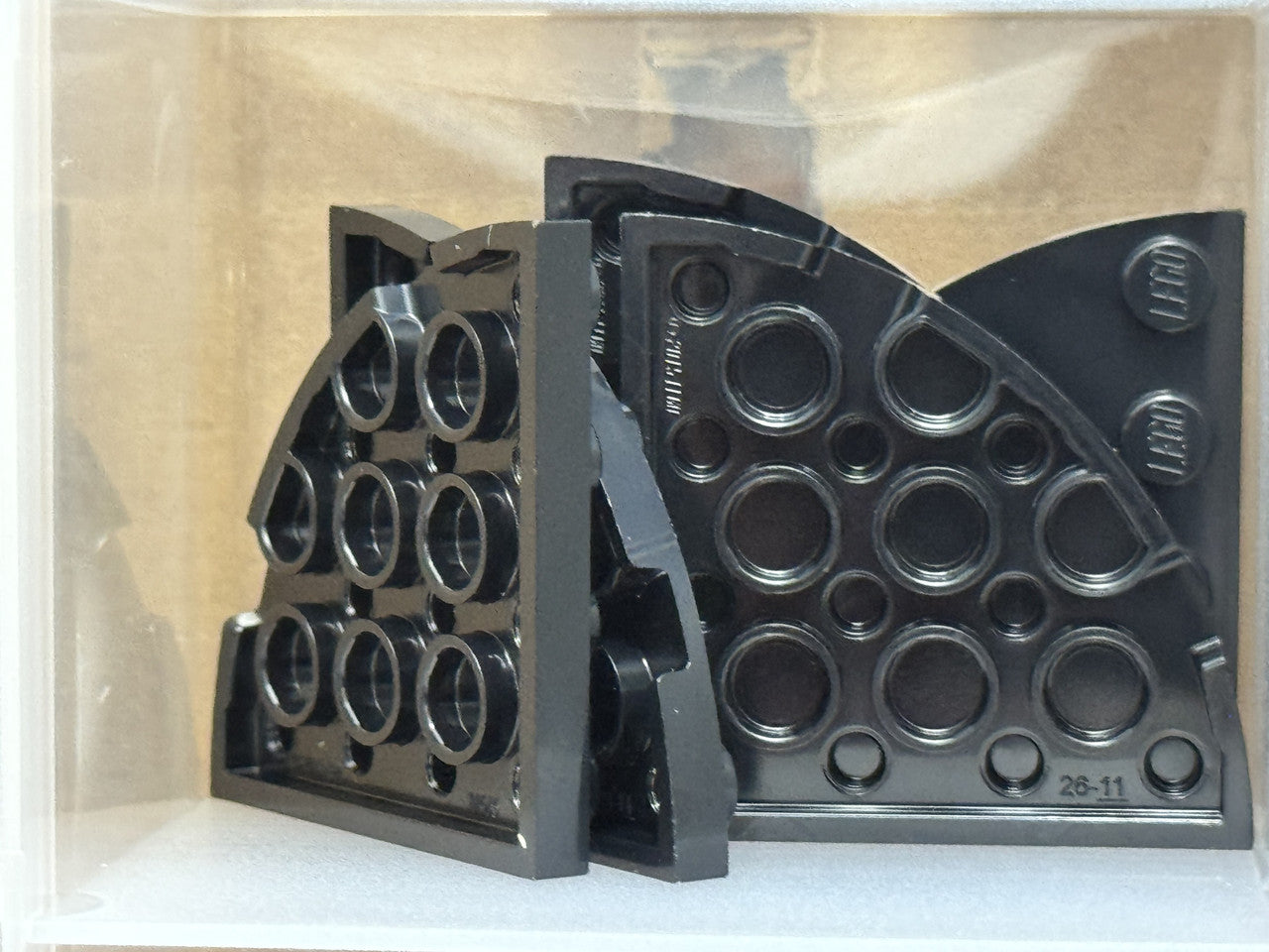 LEGO Parts - Black Plate, Round Corner 4 x 4 - No 30565 - QTY 5