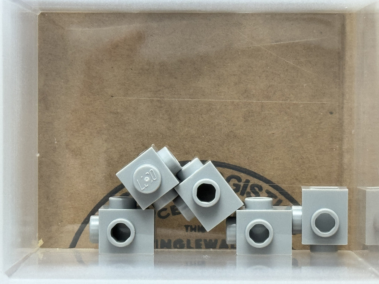 LEGO Parts - Light Bluish Gray 1 x 1 Studs 2 Sides, Adjacent - No 26604 - QTY 5