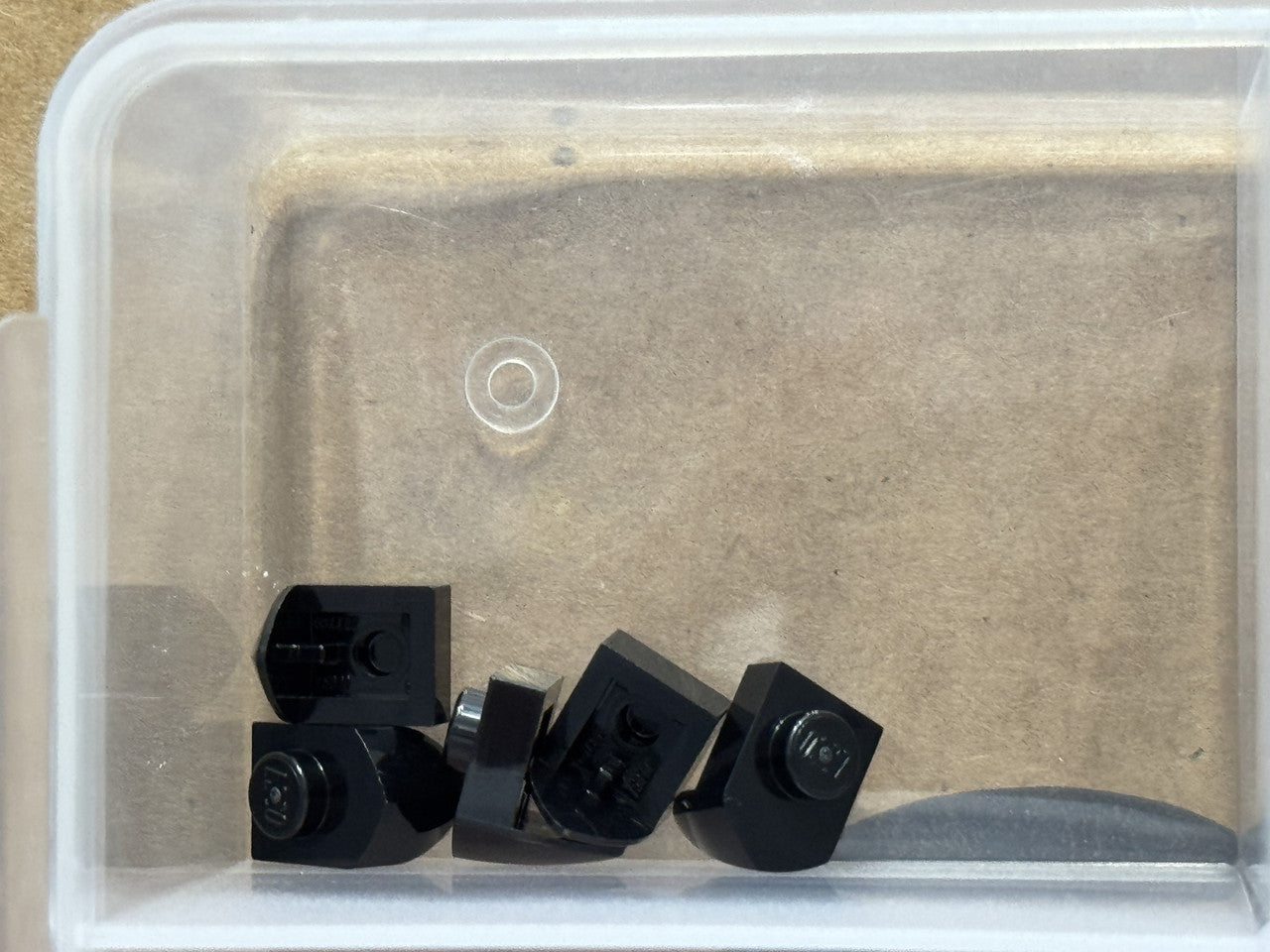 LEGO Parts - Black Plate, Modified 1 x 1 with Tooth Vertical - No 15070 - QTY 5