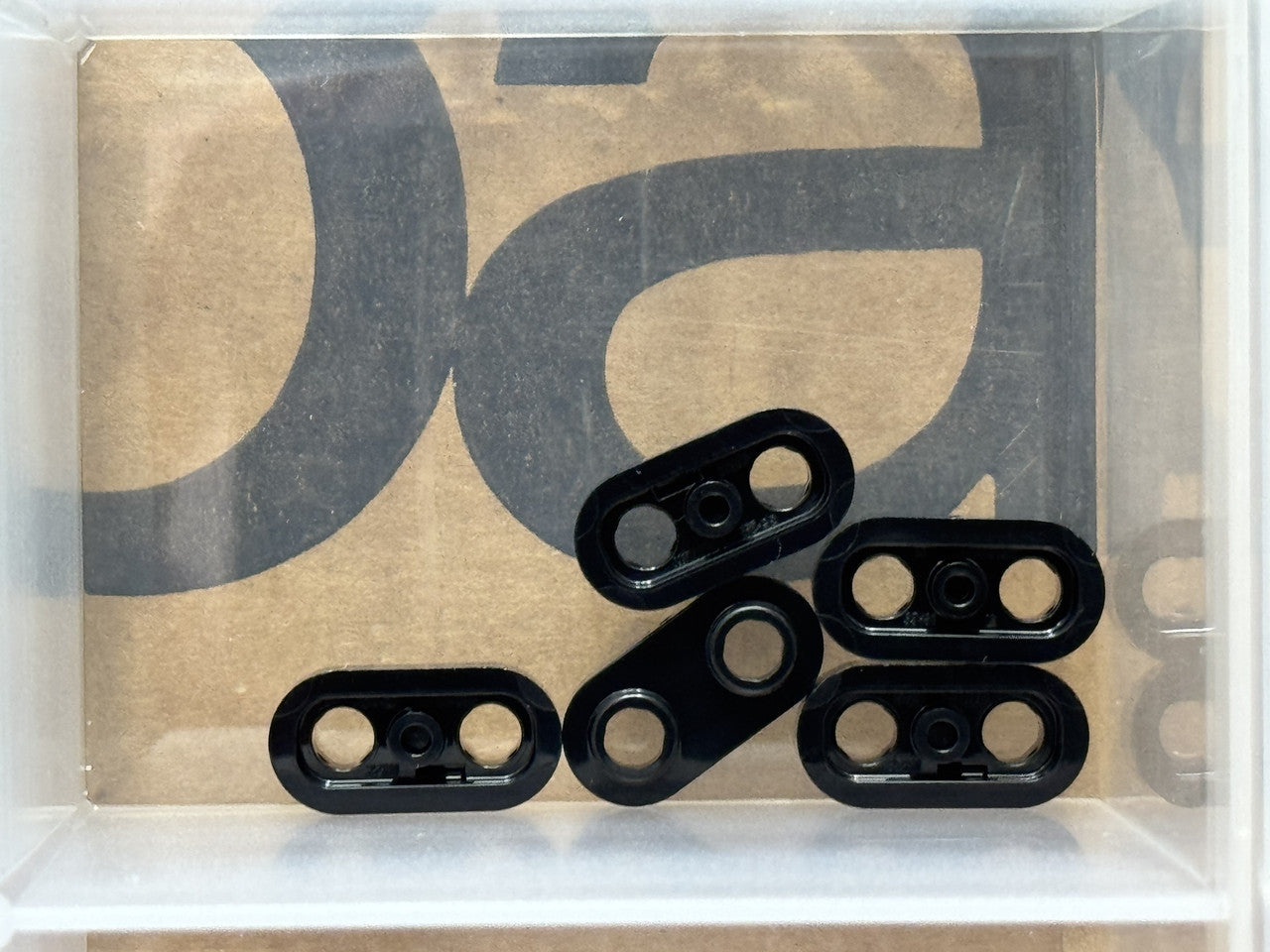 LEGO Parts - Black Plate, Round 1 x 2 with Open Studs - No 35480 - QTY 5