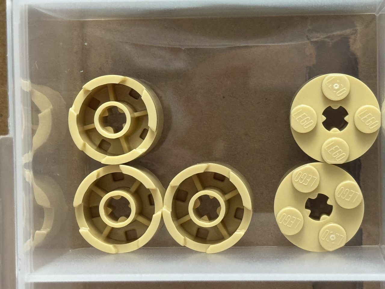 LEGO Parts - Tan Brick, Round 2 x 2 with Axle Hole - No 3941 - QTY 5
