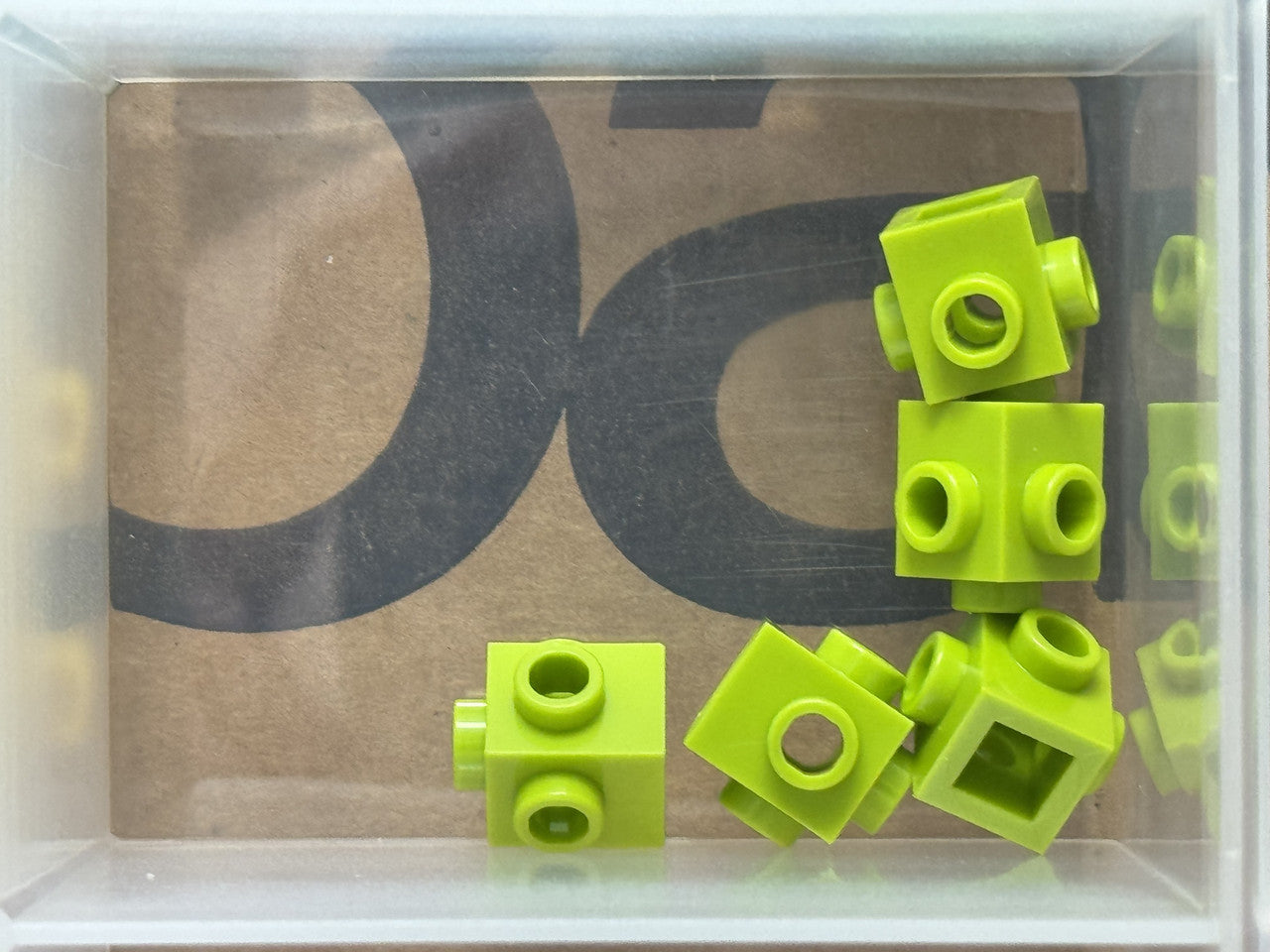 LEGO Parts - Lime Brick, Modified 1 x 1 with Studs on 4 Sides - No 4733 - QTY 5