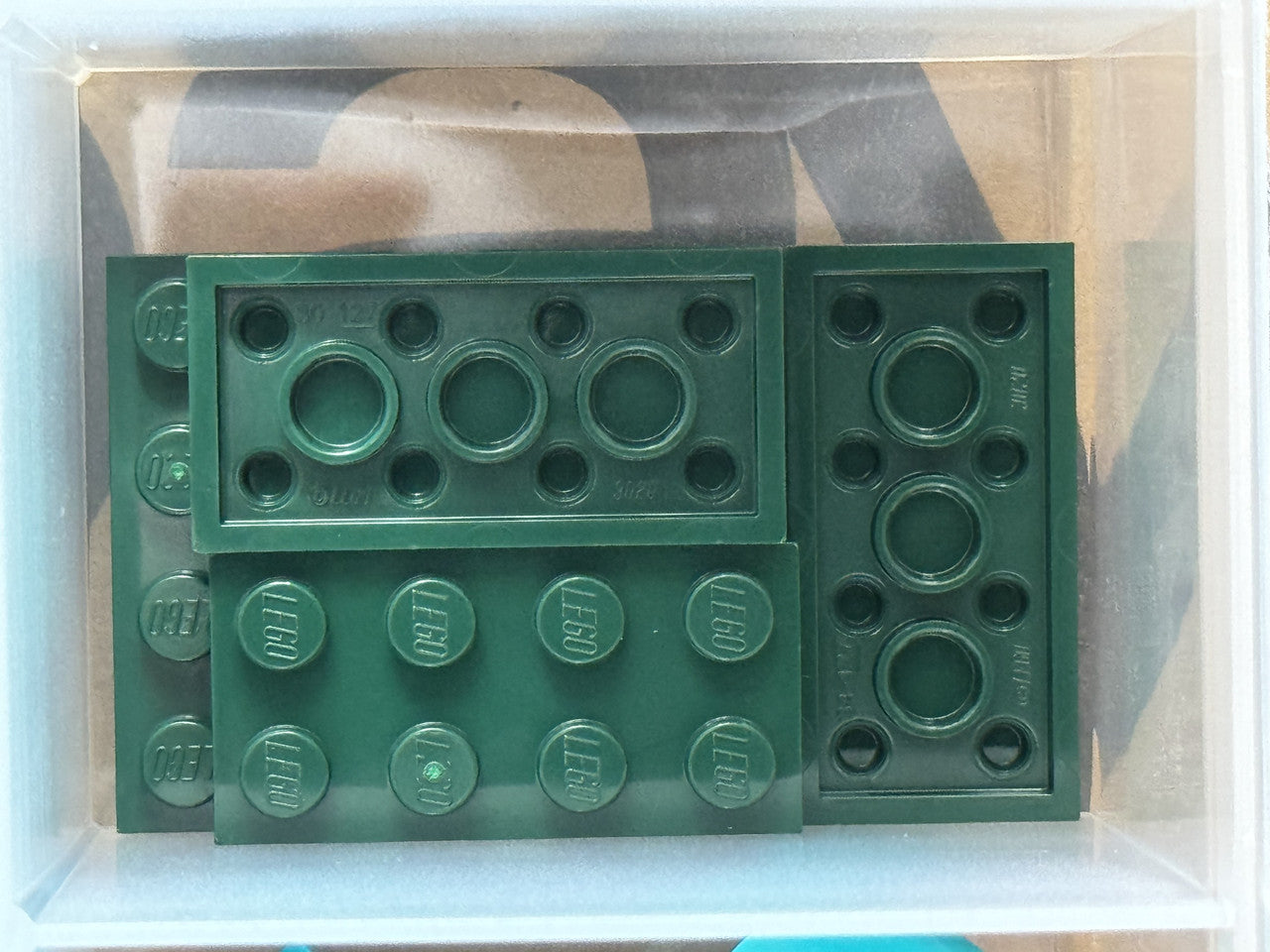 LEGO Parts - Dark Green Plate 2 x 4 - No 3020 - QTY 5