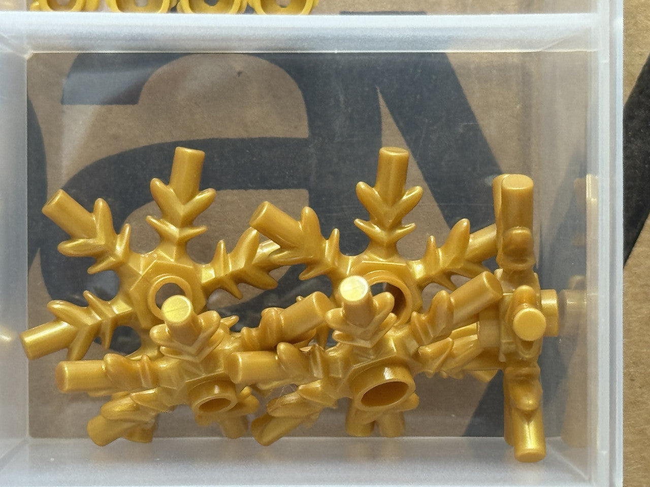 LEGO Parts - Pearl Gold Rock 4 x 4 Crystal, Ice Snowflake - No x789 - QTY 5