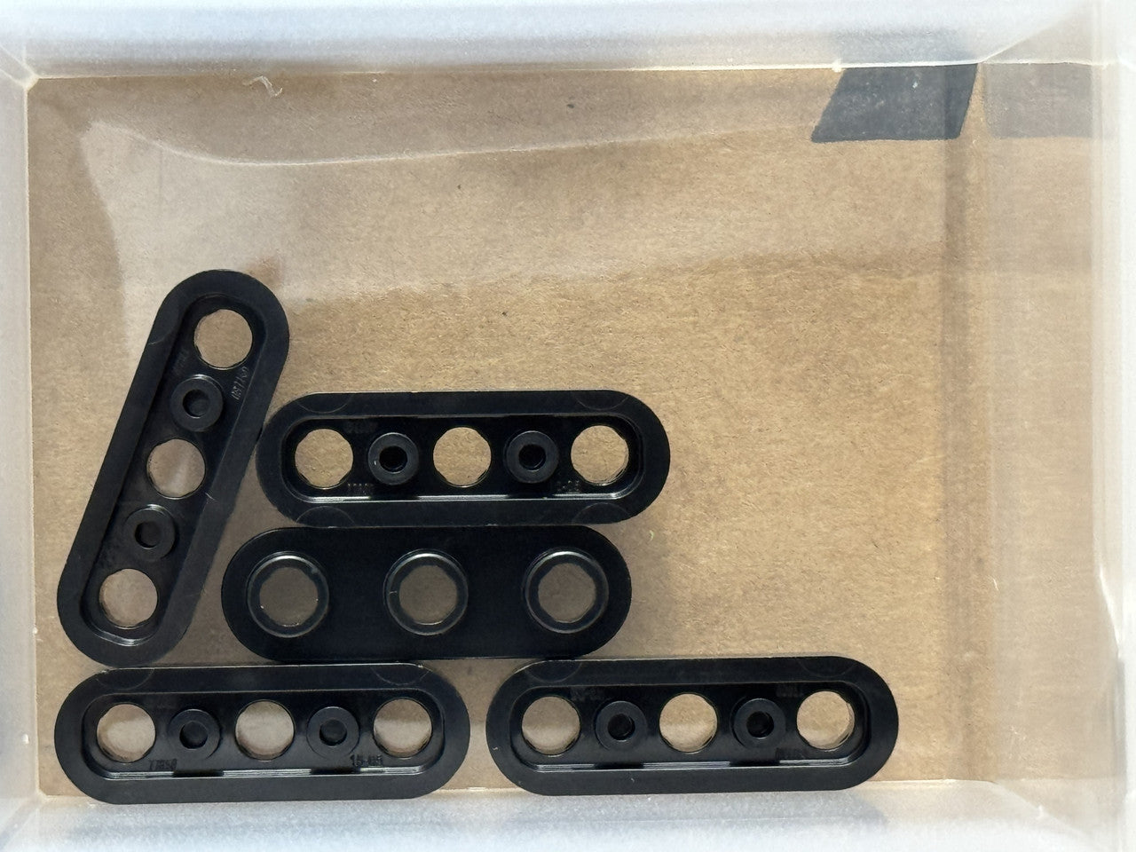 LEGO Parts - Black Plate, Round 1 x 3 with Open Studs - No 77850 - QTY 5