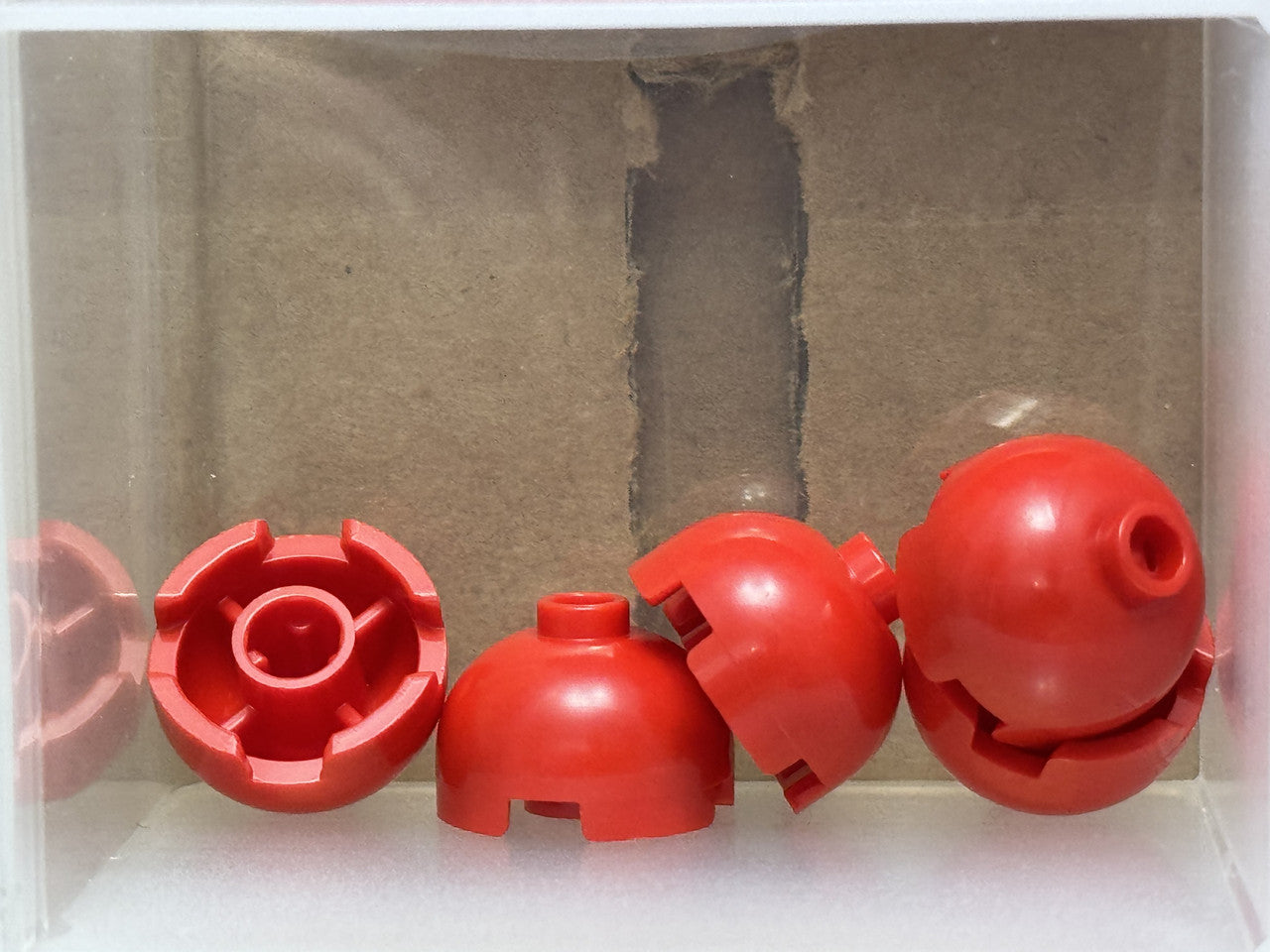 LEGO Parts - Red Brick, Round 2 x 2 Dome Top - No 553 - QTY 5