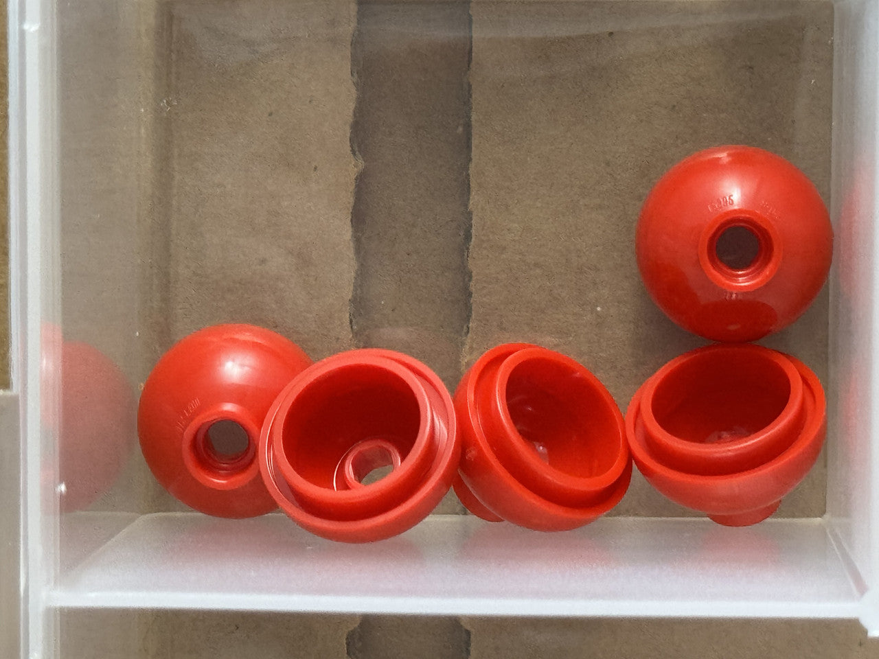 LEGO Parts - Red Brick, Round 2 x 2 Dome Bottom - No 15395 - QTY 5